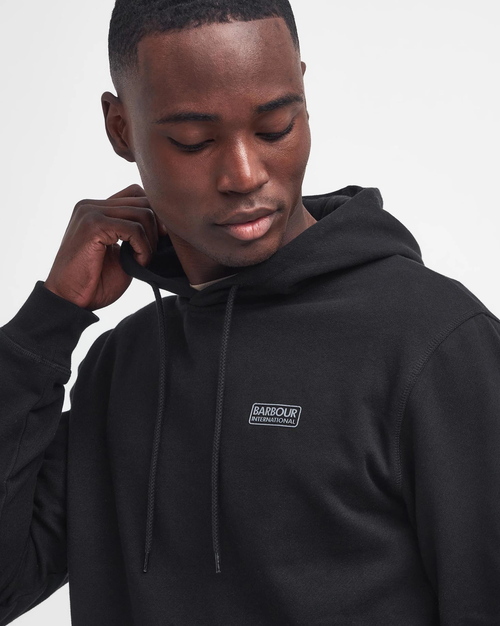 Small Logo Hoodie AW25 Barbour International - Black / Pewter