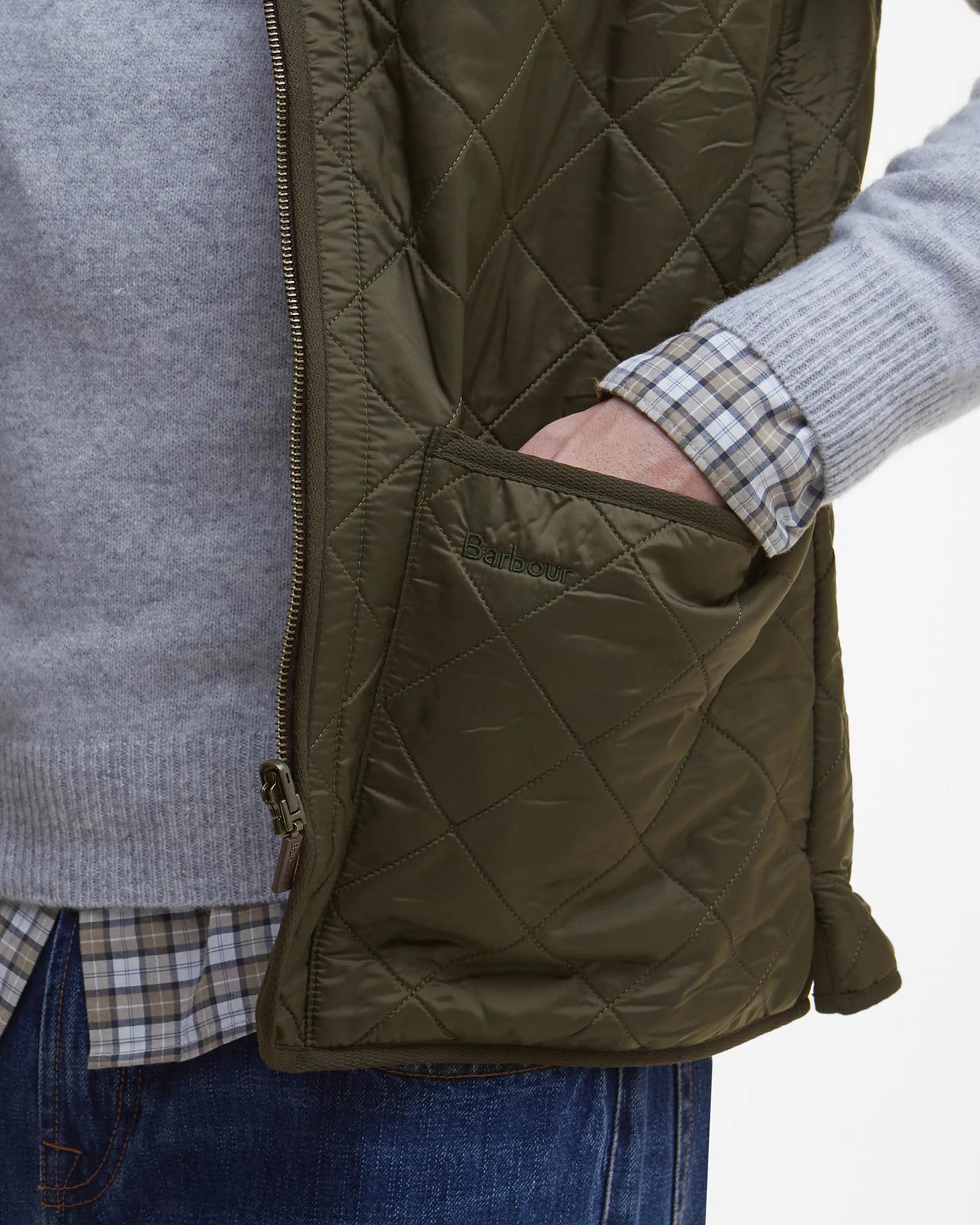 Polarquilt Waistcoat Zip Liner AW25 Barbour - Olive
