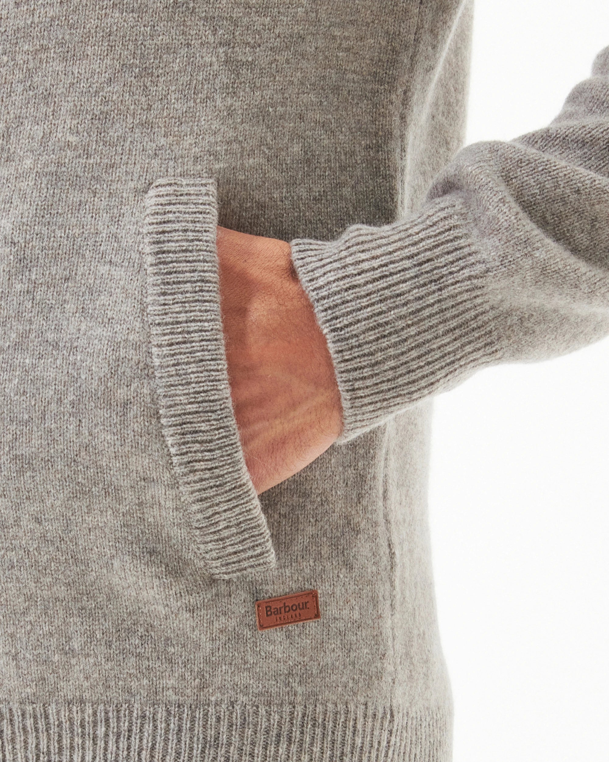 Essential Patch Zip Through AW25 Barbour - New Stone