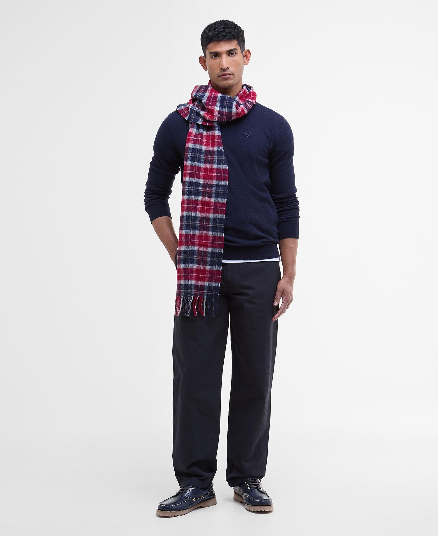 Tartan Lambswool Scarf AW25 Barbour - Cranberry Tartan
