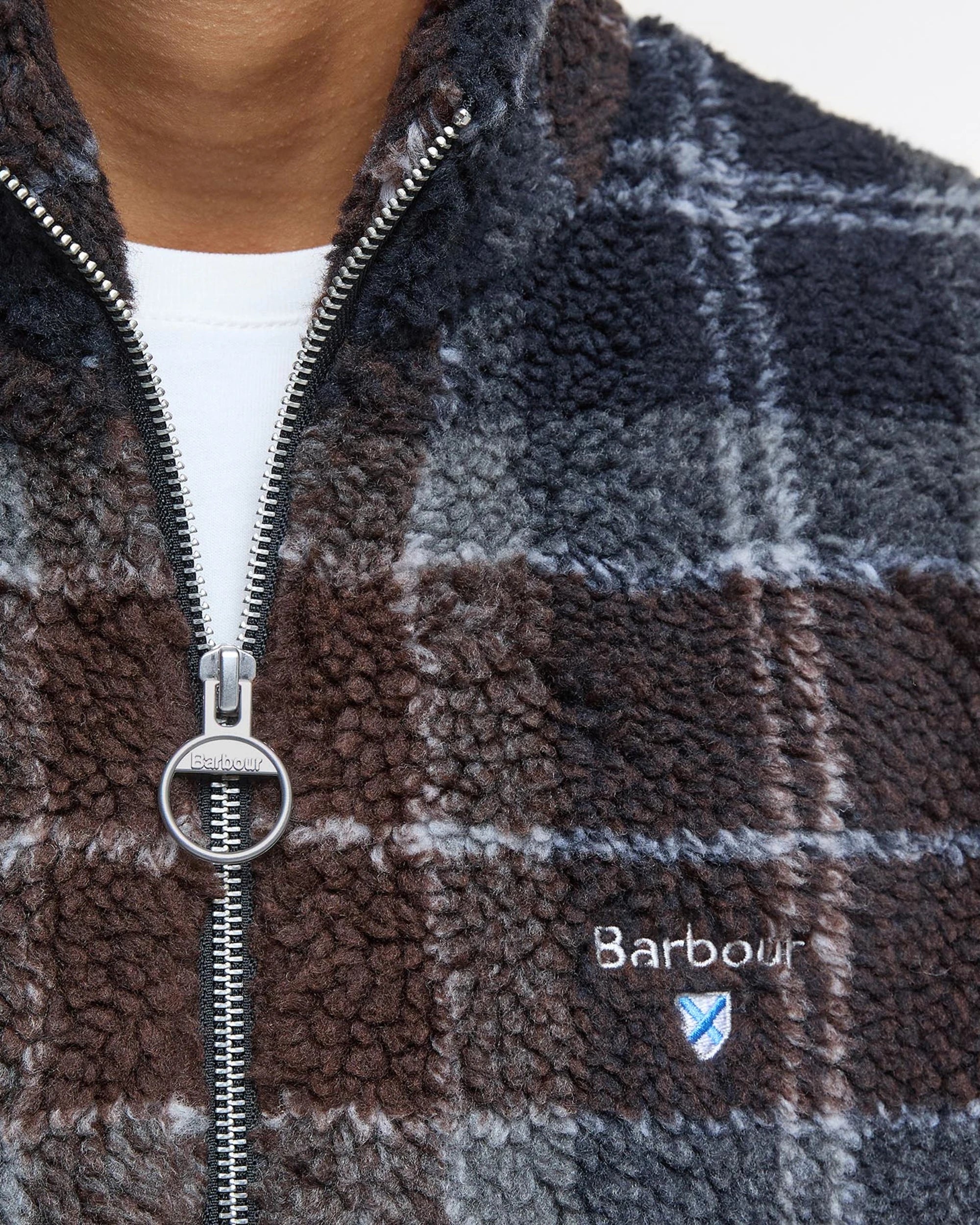 Tartan Fleece Zip Through AW25 Barbour - Midnight Oak Tartan