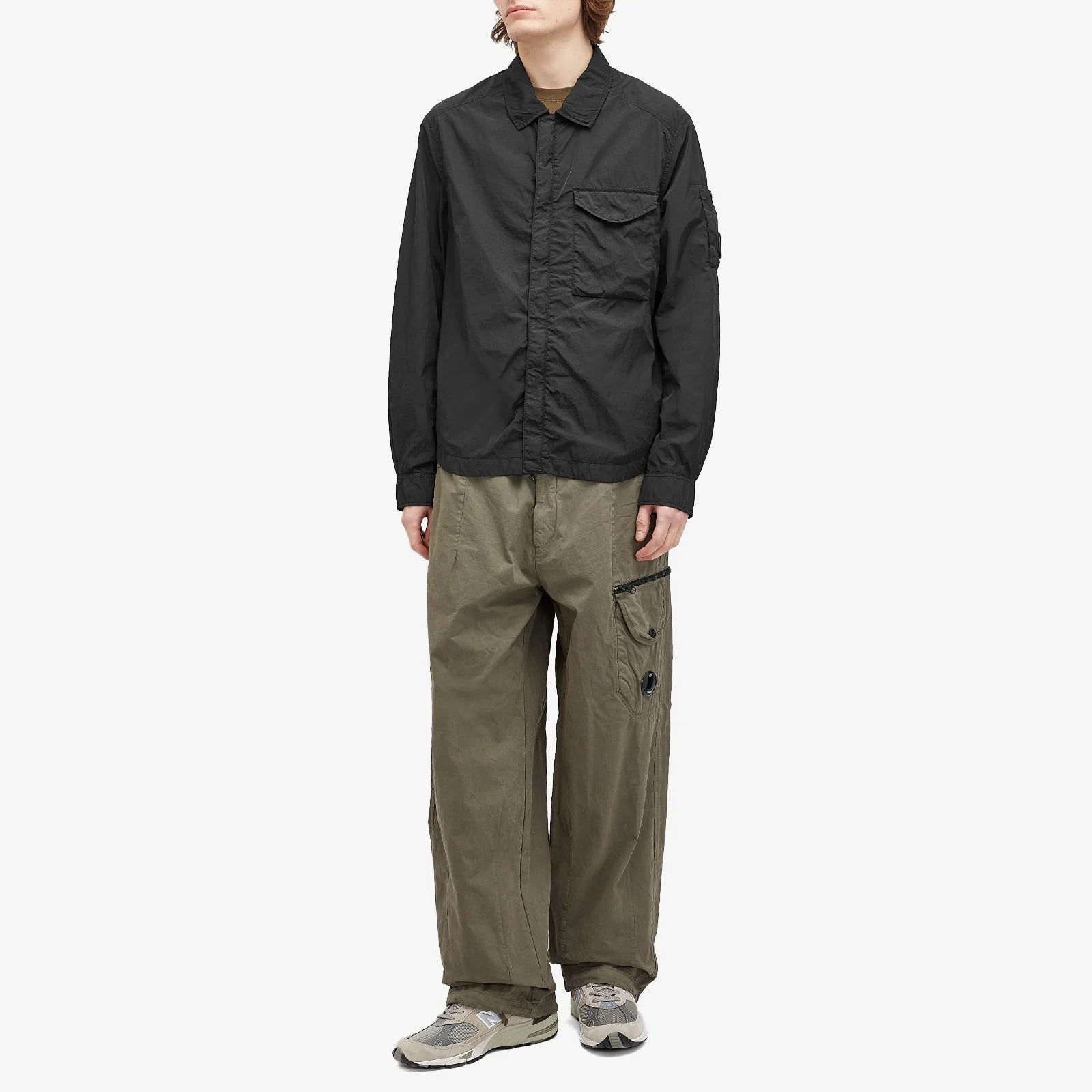 Chrome-R Zipped Lens Overshirt C.P. Company - Black