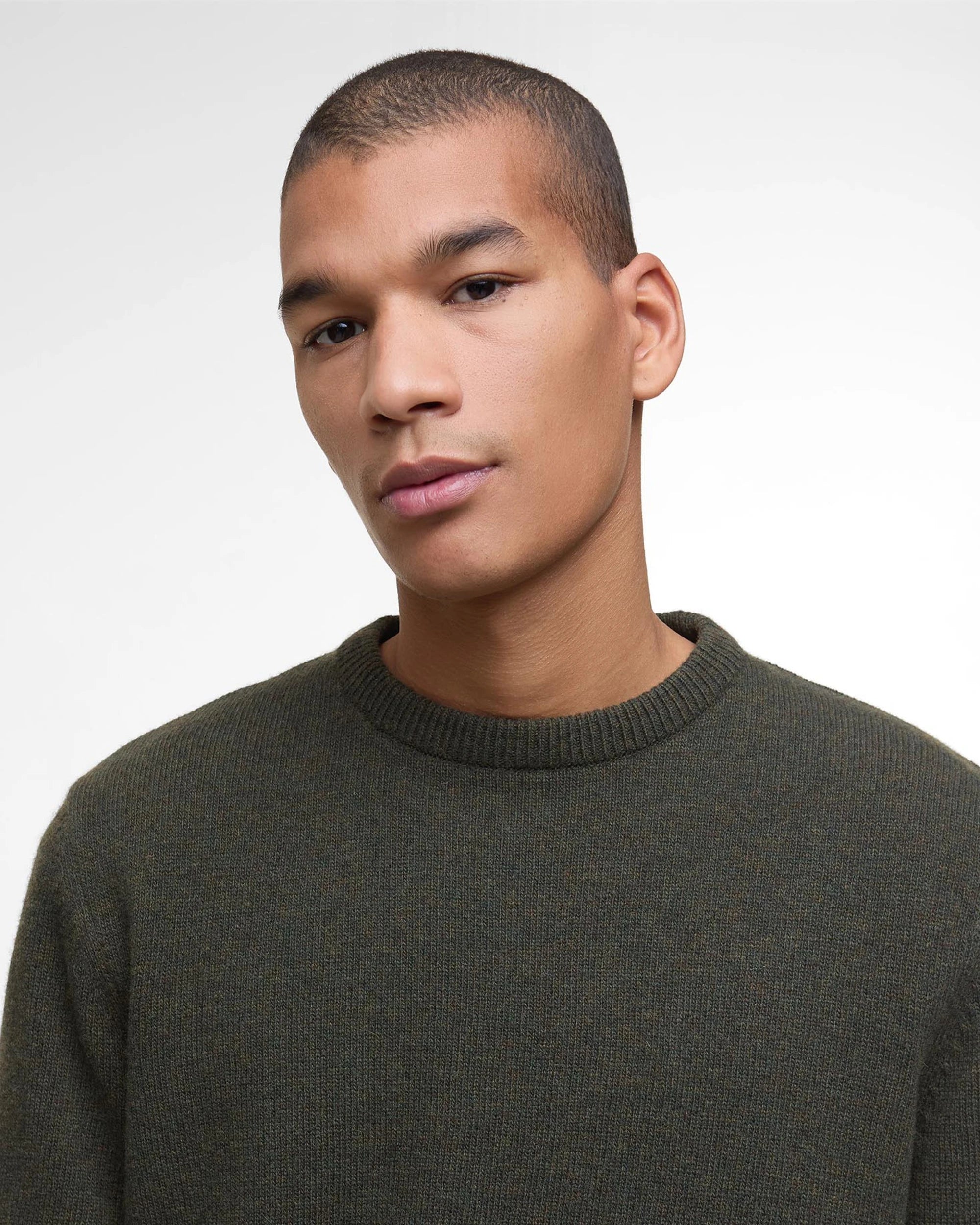 Holden Crew Neck Sweater AW25 Barbour - Olive Marl