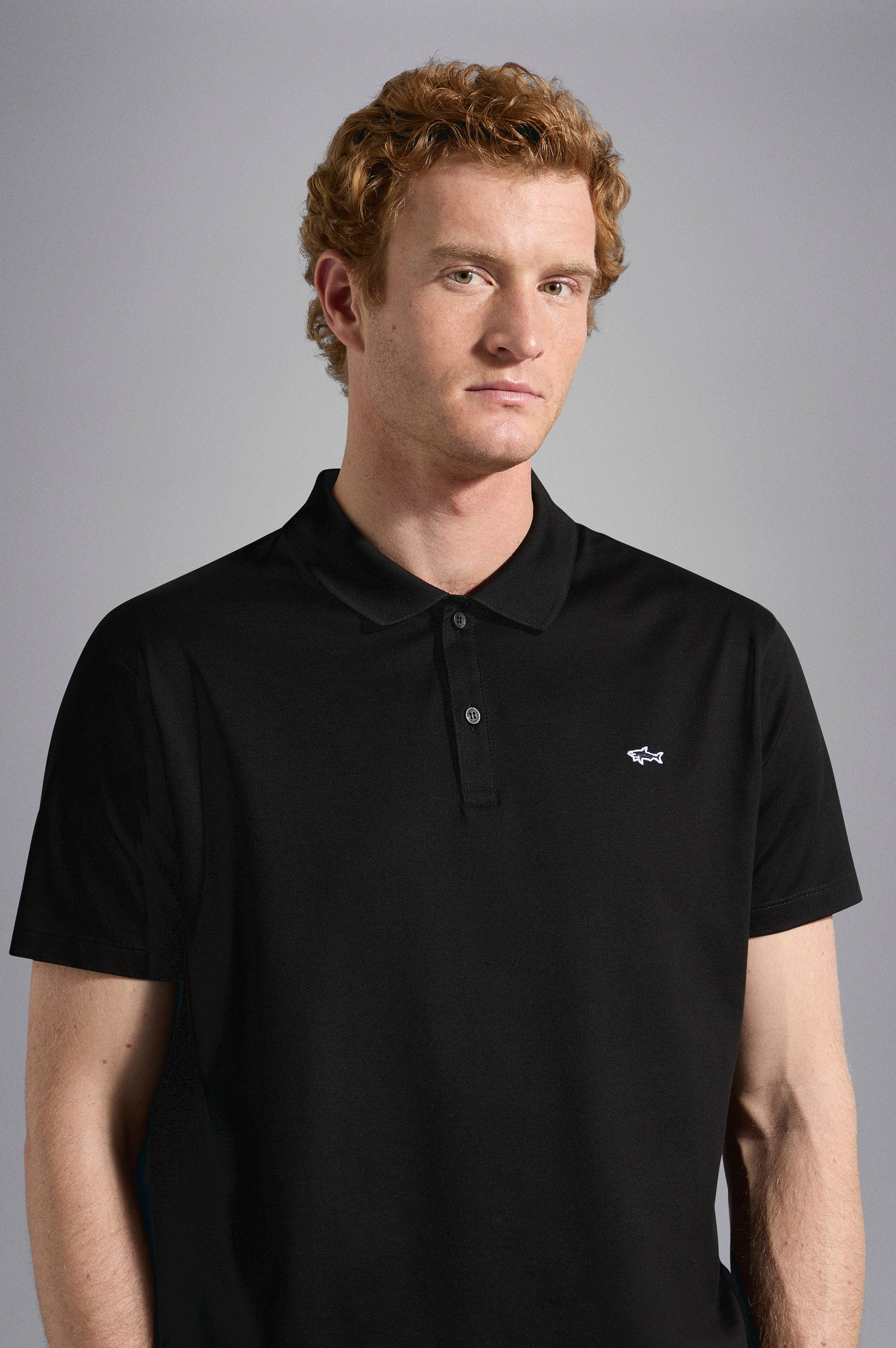 Cotton Piqué Polo Shirt Paul & Shark - Black