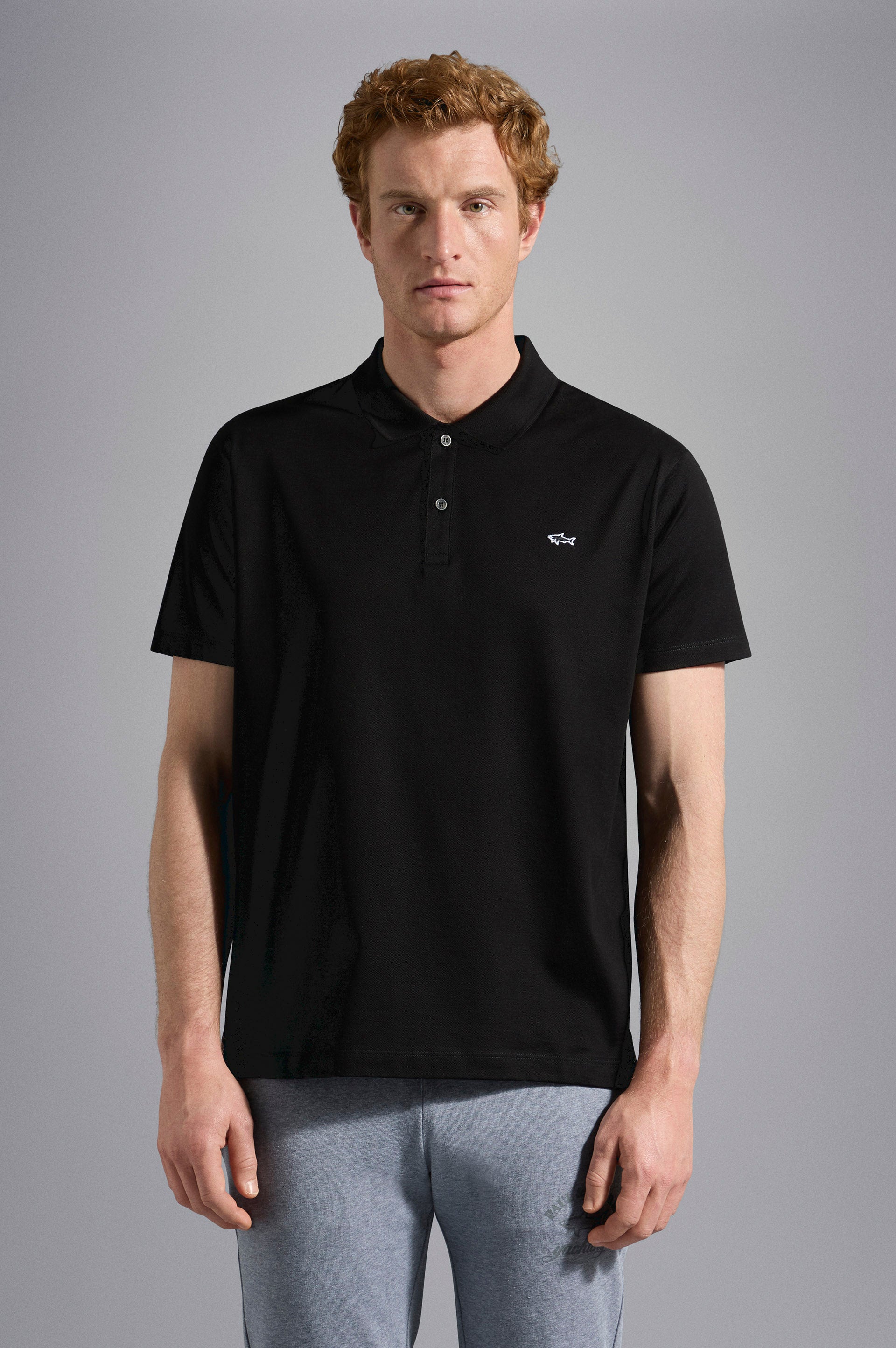 Cotton Piqué Polo Shirt Paul & Shark - Black