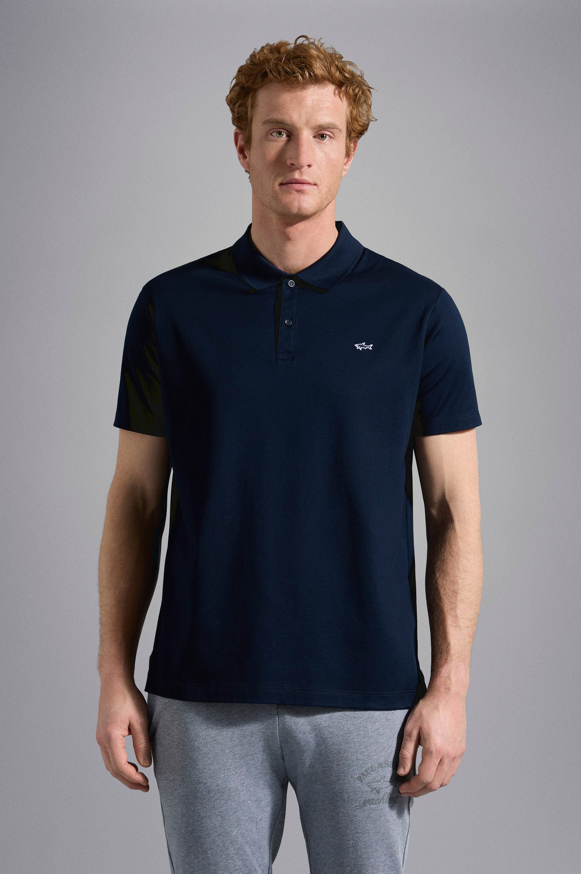 Cotton Piqué Polo Shirt Paul & Shark - Blu