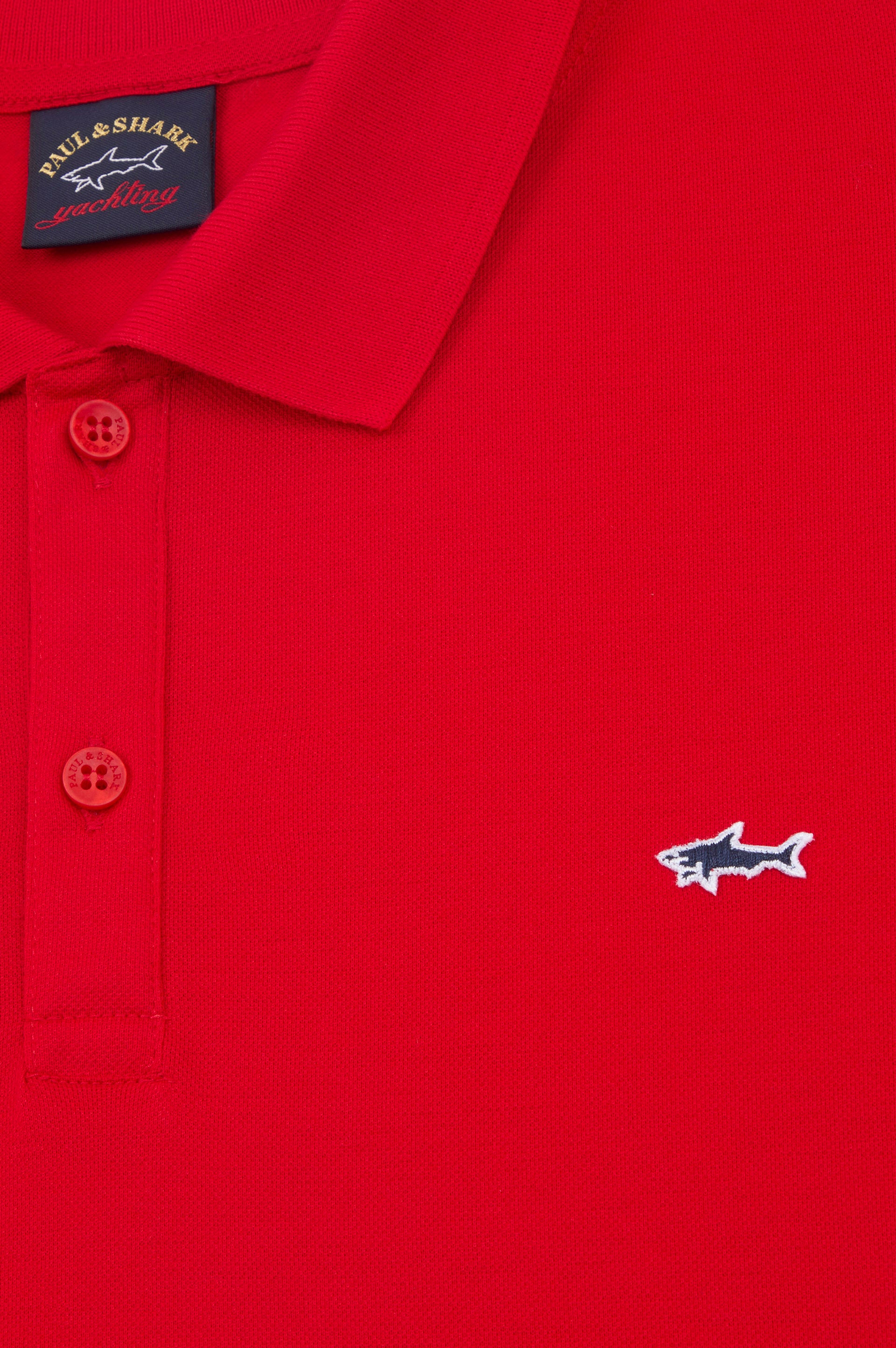 Cotton Piqué Polo Shirt Paul & Shark - Rosso