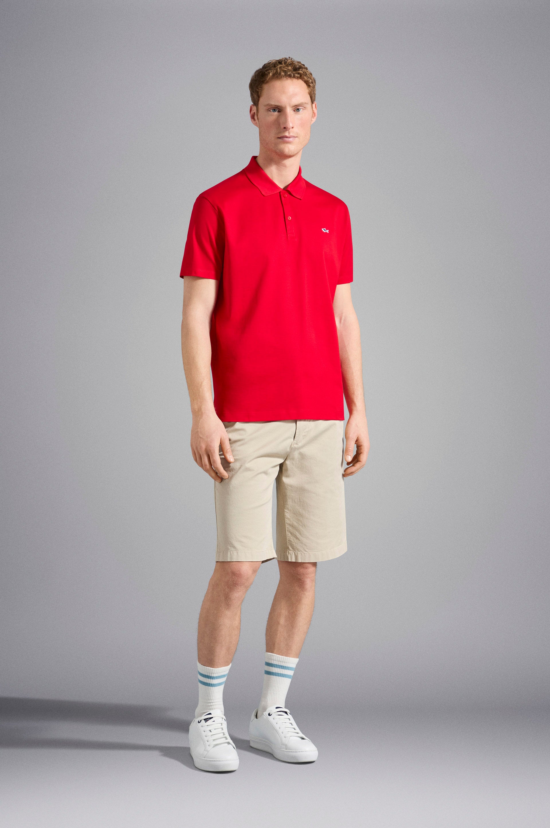 Cotton Piqué Polo Shirt Paul & Shark - Rosso