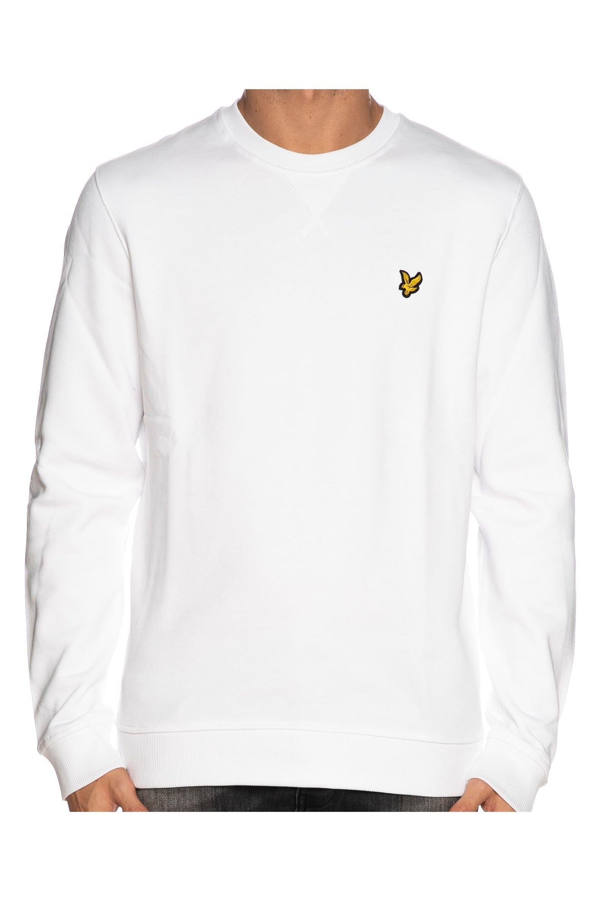 Lyle & Scott – Crew Neck Brushback Sweatshirt – White