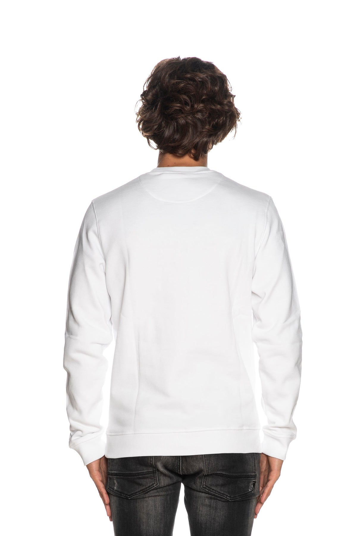Lyle & Scott – Crew Neck Brushback Sweatshirt – White