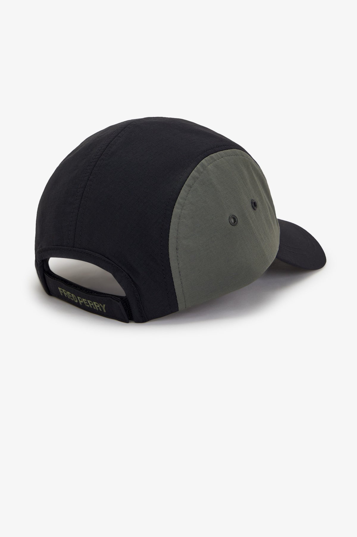 Fred Perry Blocked 5 Panel Ripstop Cap Black