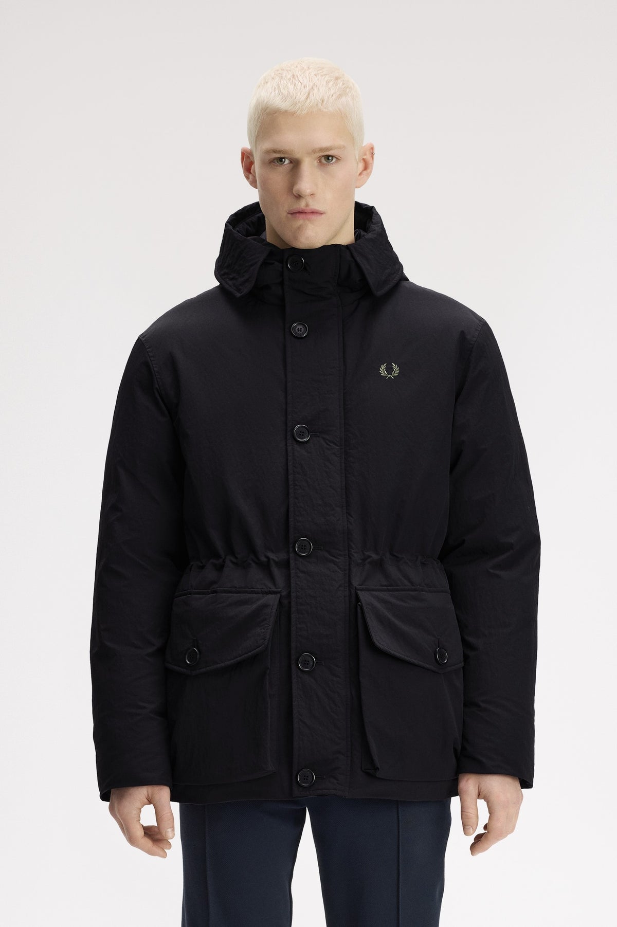 Fred Perry Padded Patch Pocket Parka Black