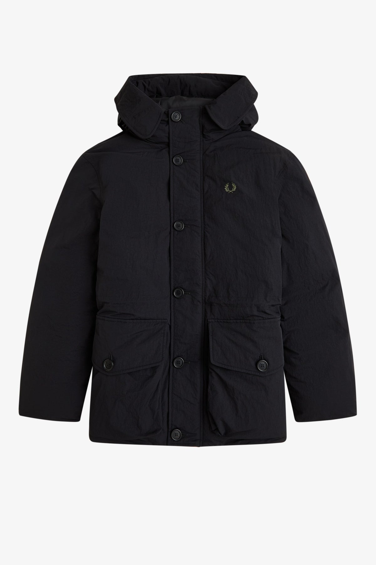 Fred Perry Padded Patch Pocket Parka Black