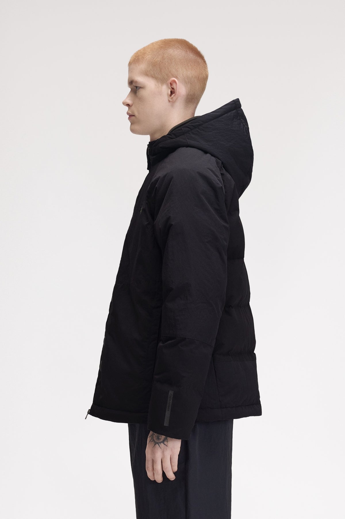 Fred Perry Fabric Block Padded Jacket Black
