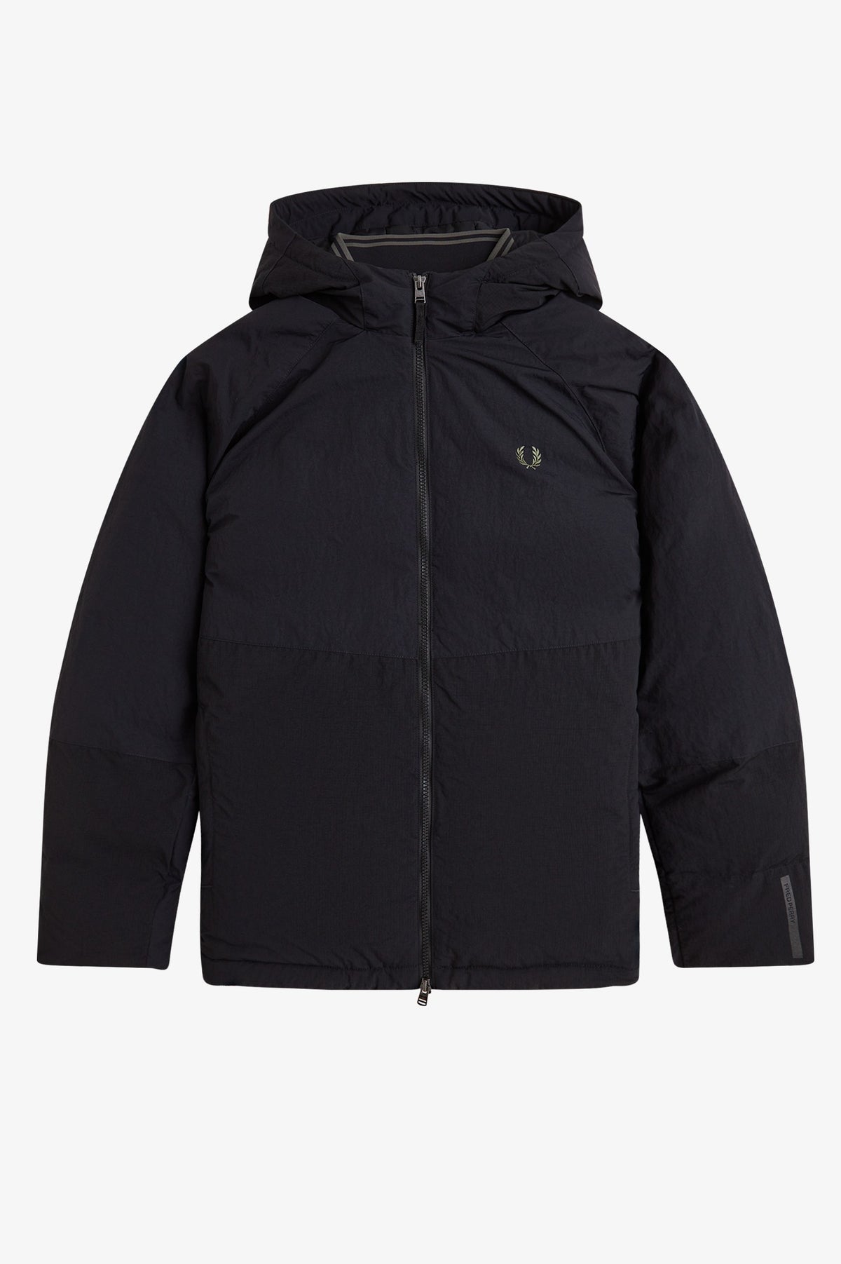 Fred Perry Fabric Block Padded Jacket Black
