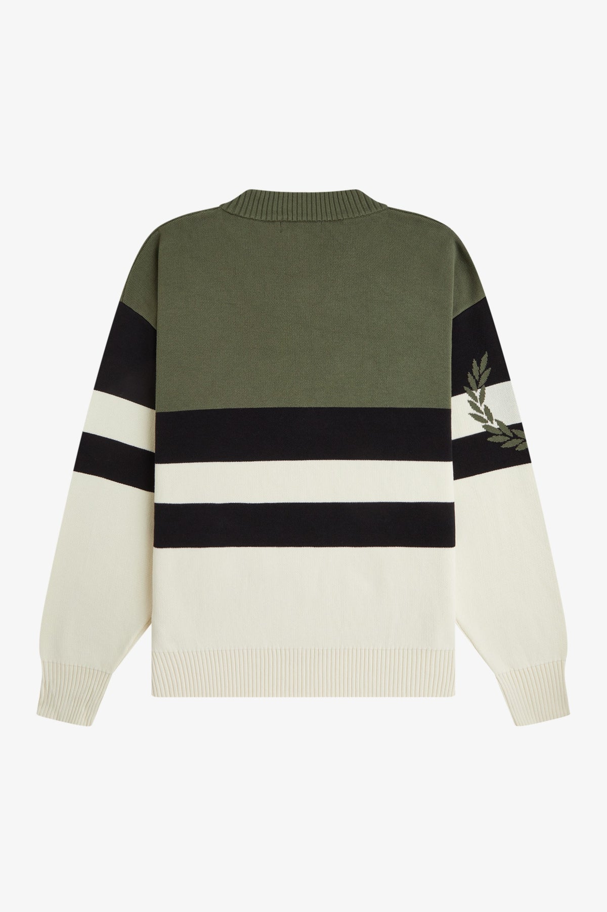 Fred Perry Tipped Graphic Jumper Laurel Wreath Green