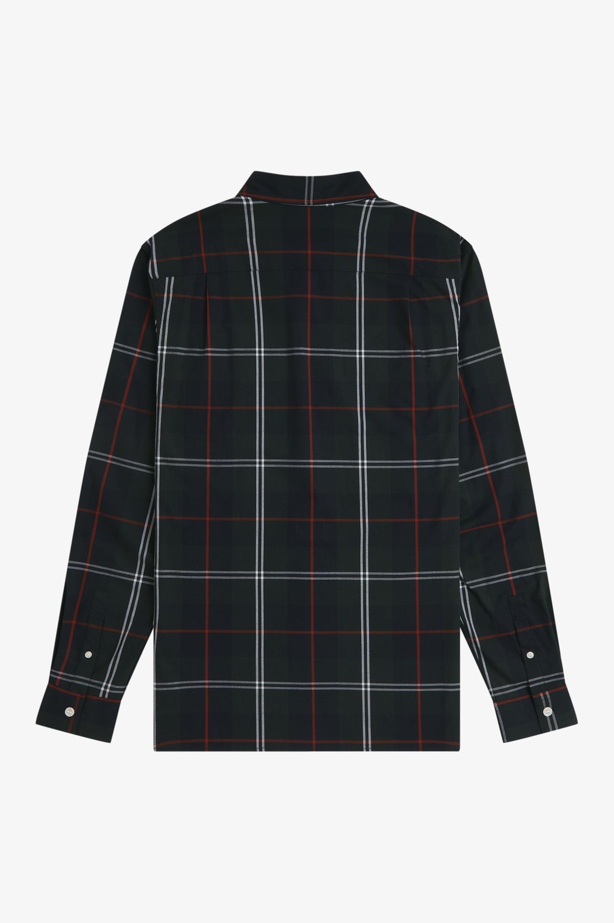 Fred Perry Poplin Tartan Shirt Night Green