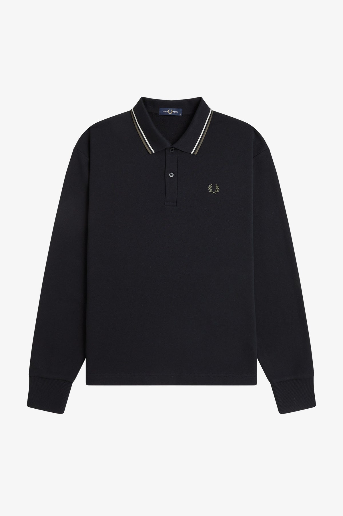 Fred Perry Tipped Collared Sweatshirt Black