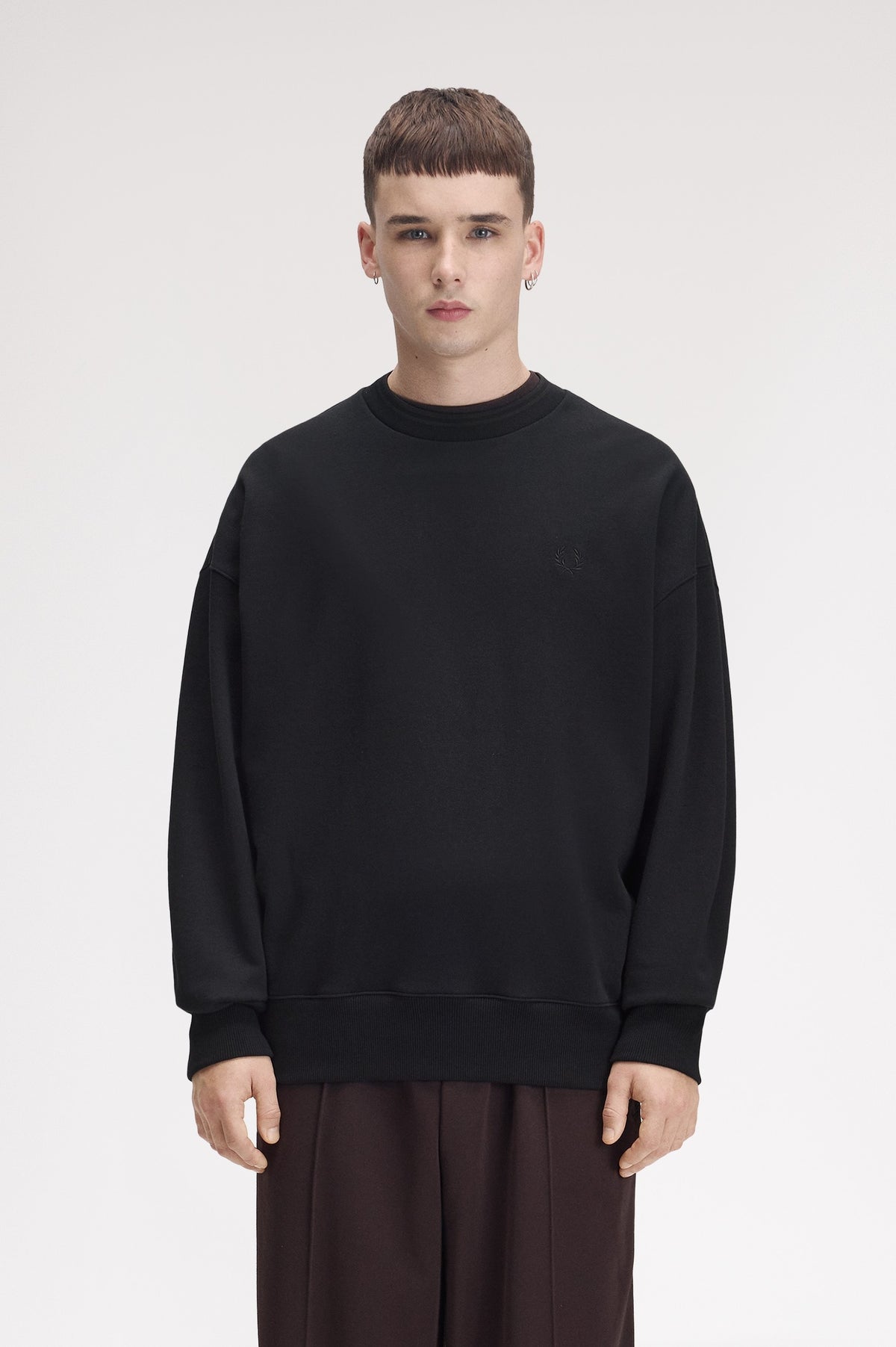 Fred Perry Oversized Tipped Sweatshirt Black