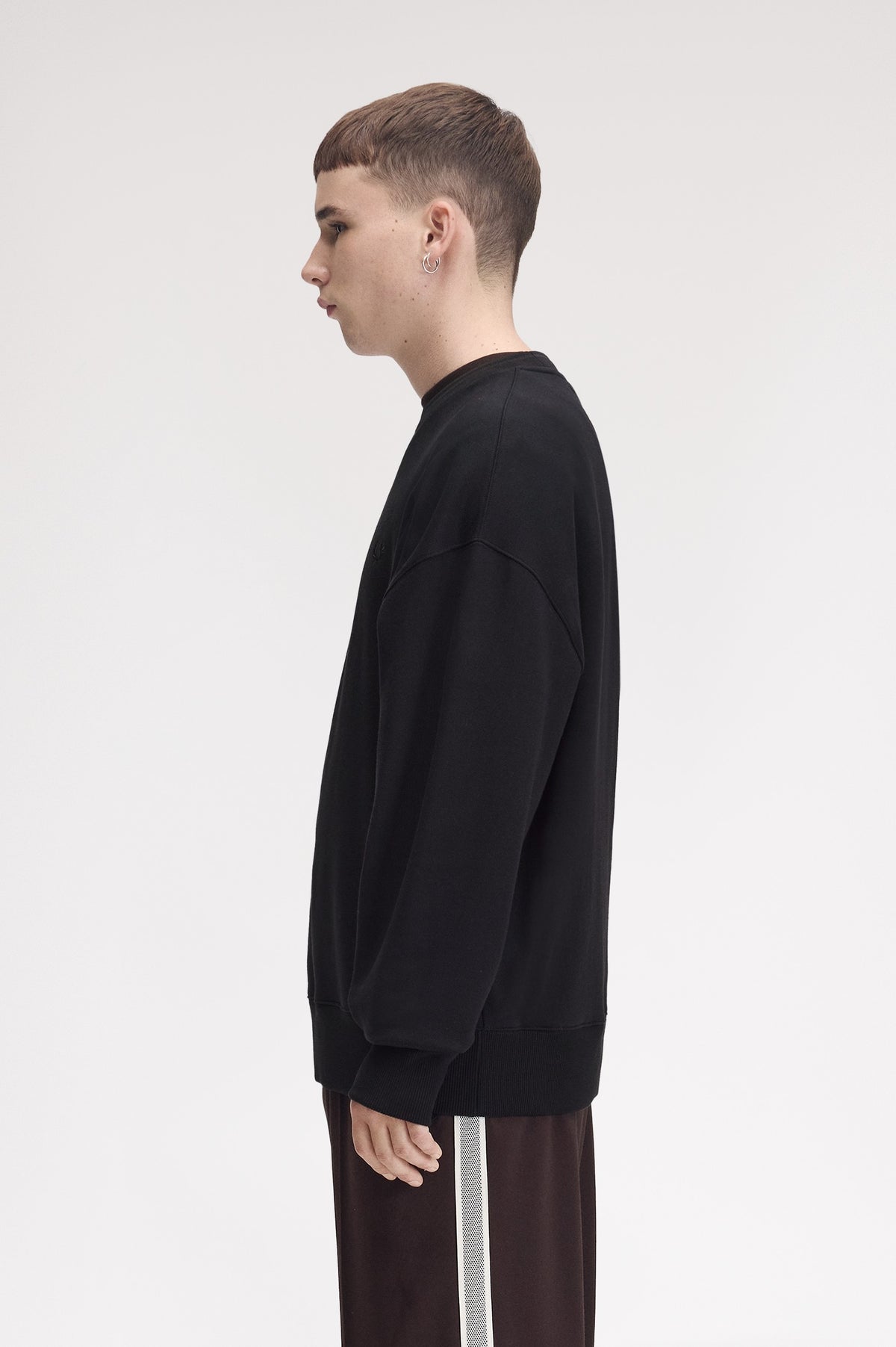 Fred Perry Oversized Tipped Sweatshirt Black