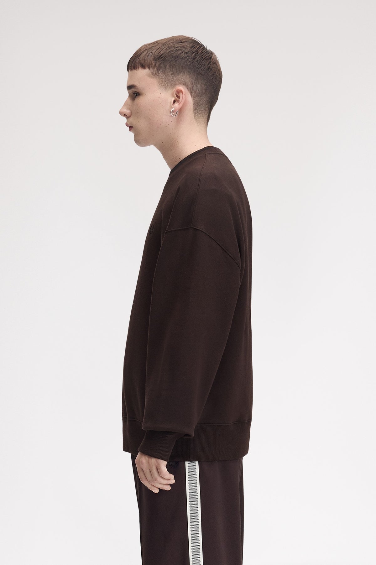 Fred Perry Oversized Tipped Sweatshirt Rich Brown