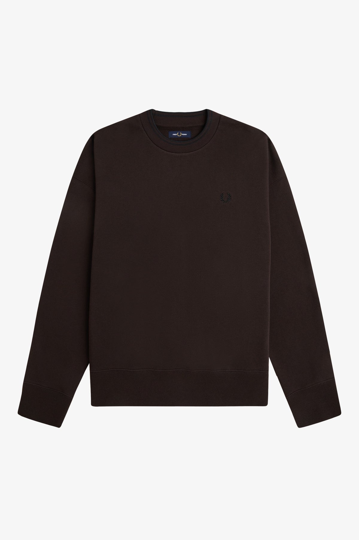 Fred Perry Oversized Tipped Sweatshirt Rich Brown