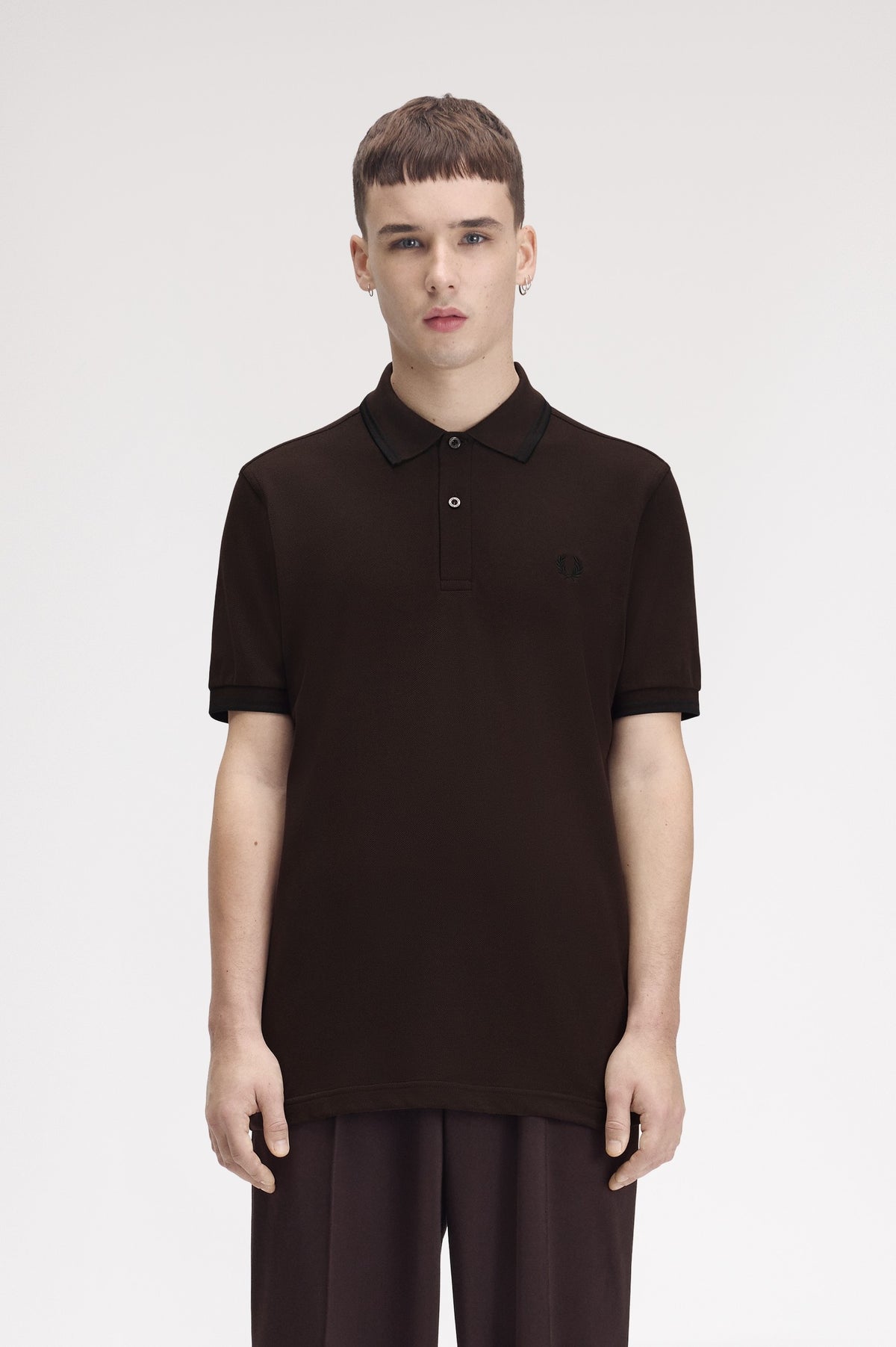 Fred Perry Twin Tipped Fred Perry Shirt M3600 Rich Brown/Black