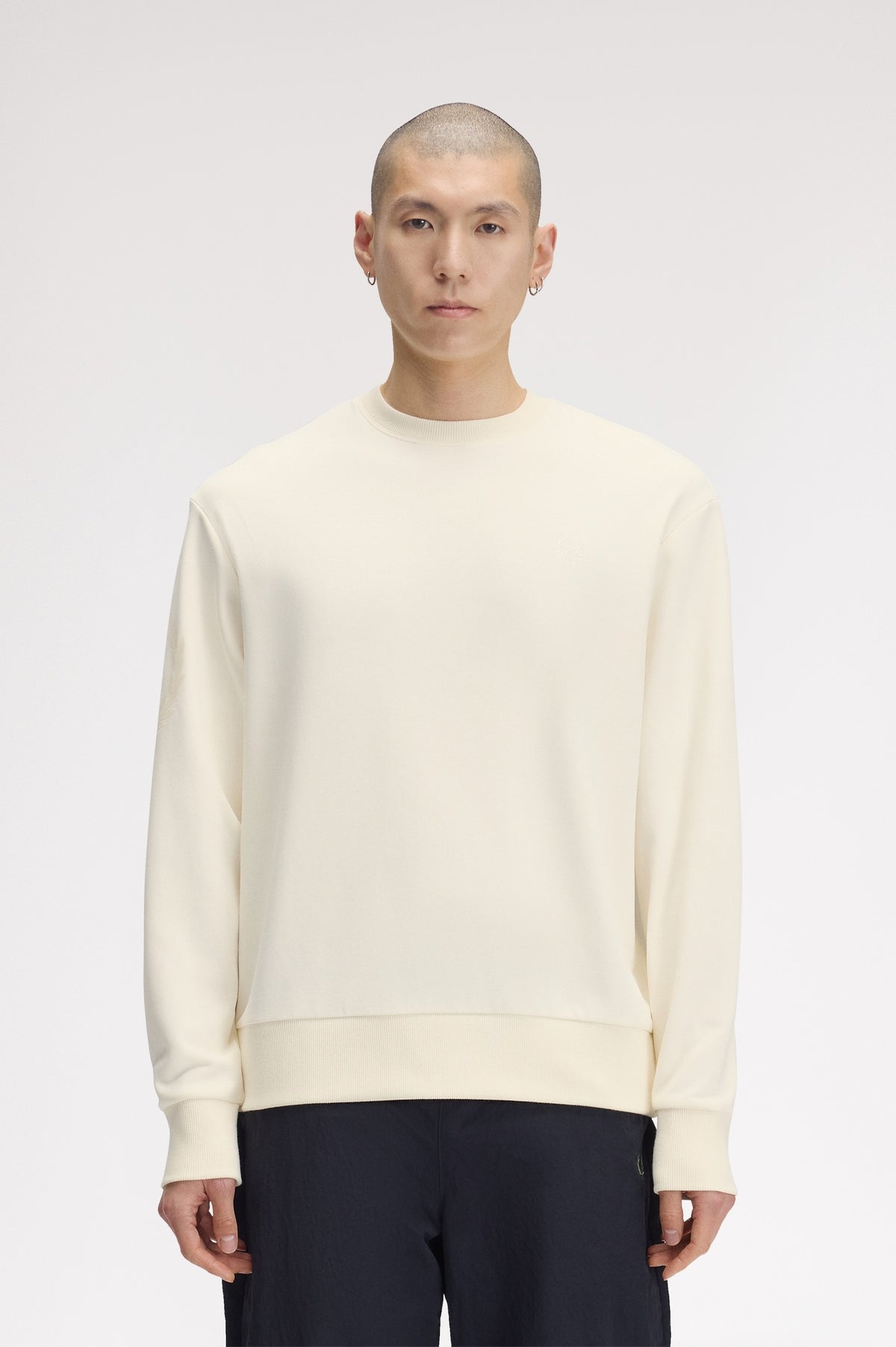 Fred Perry Reflective Laurel Sweatshirt Ecru
