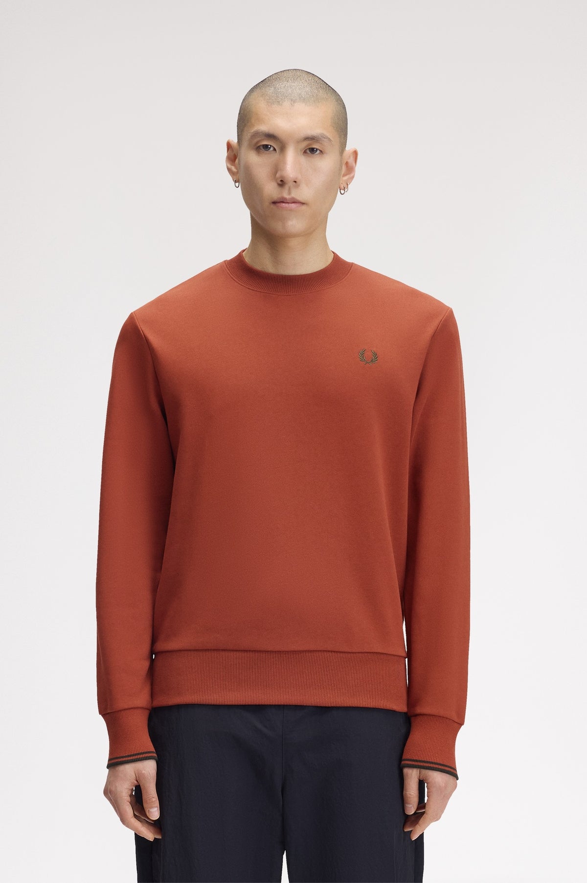 Fred Perry Crew Neck Sweatshirt Brandy
