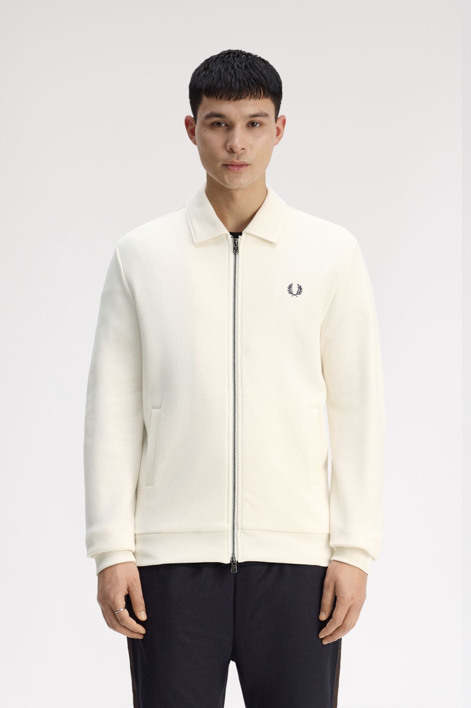 Zip Through Collared Sweatshirt Fred Perry AW25 - Ecru