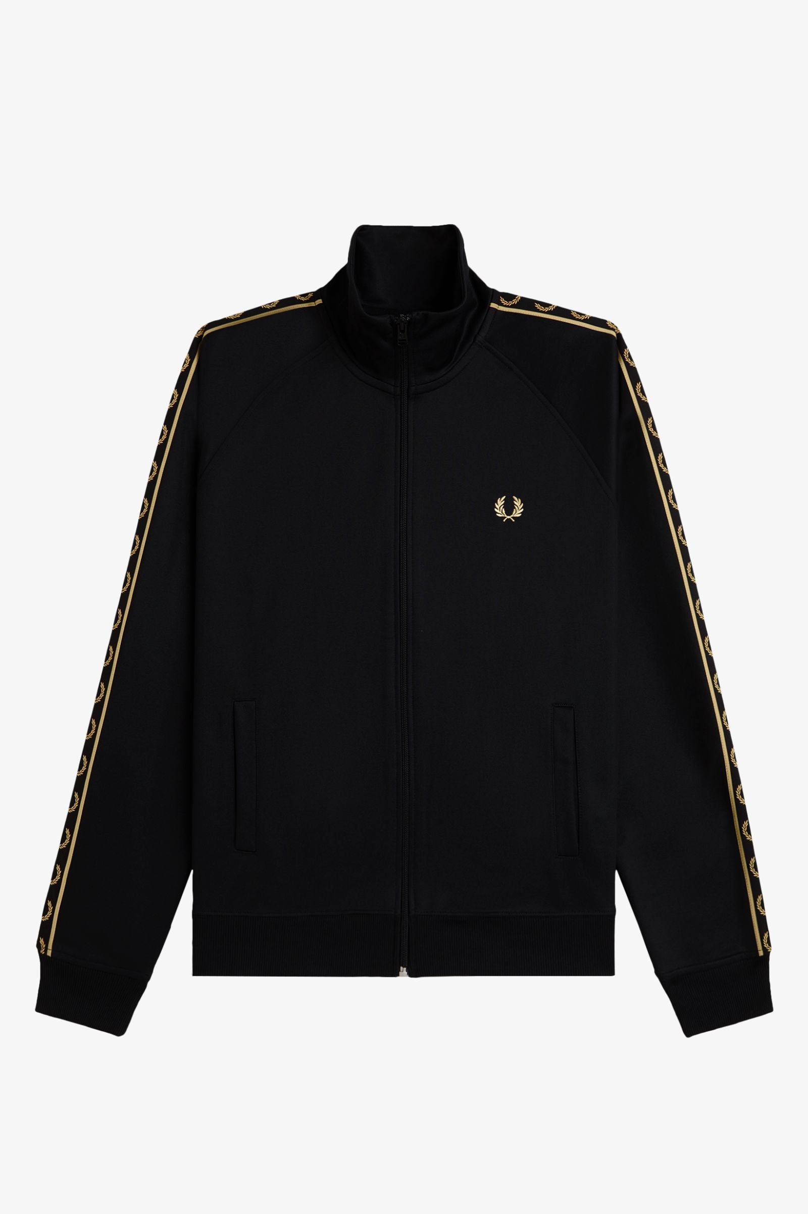 Fred Perry Contrast Tape Track Jacket - Black / Champagne