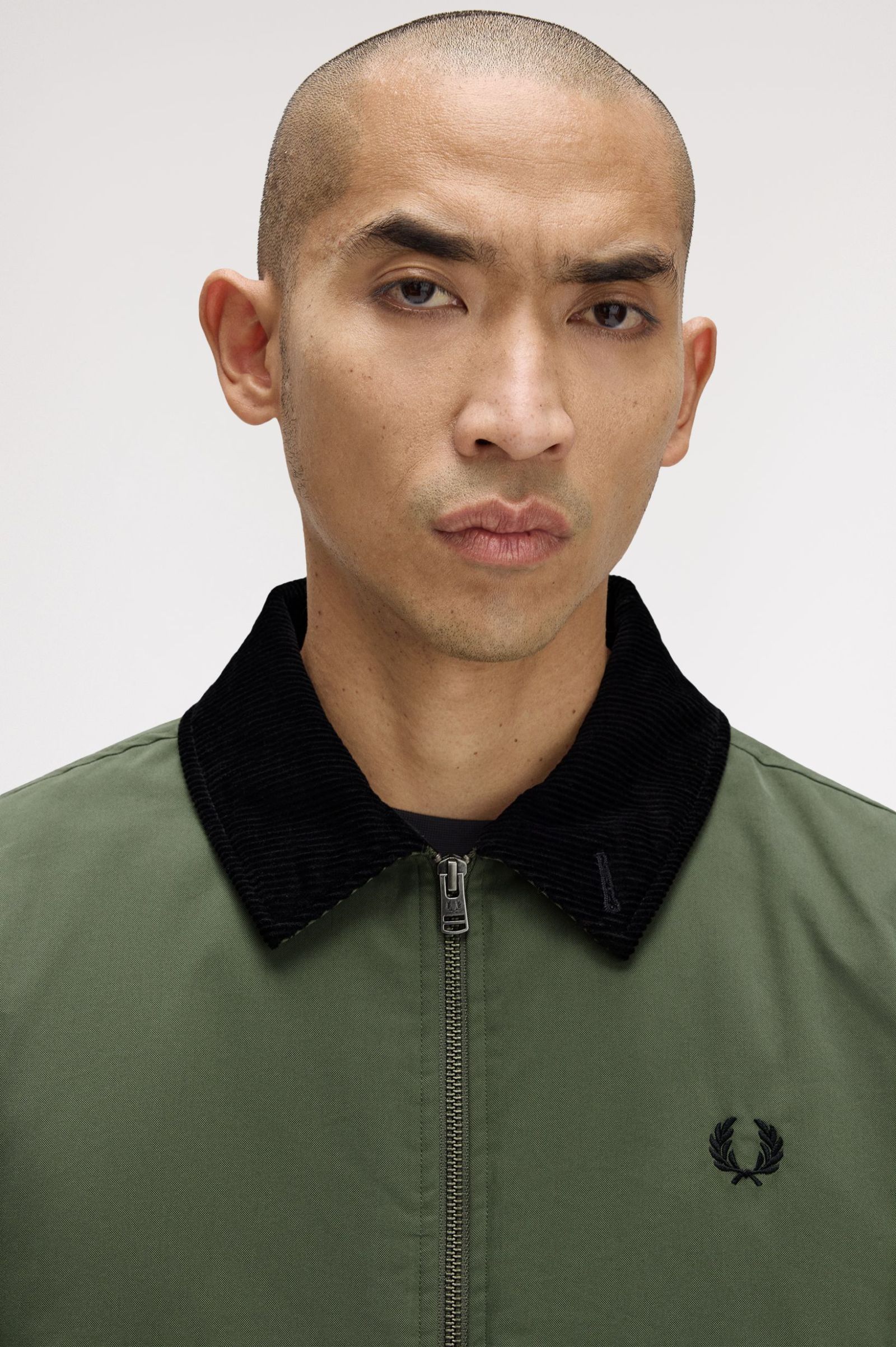 Cotton Caban Jacket Fred Perry AW25 - Laurel Wreath Green