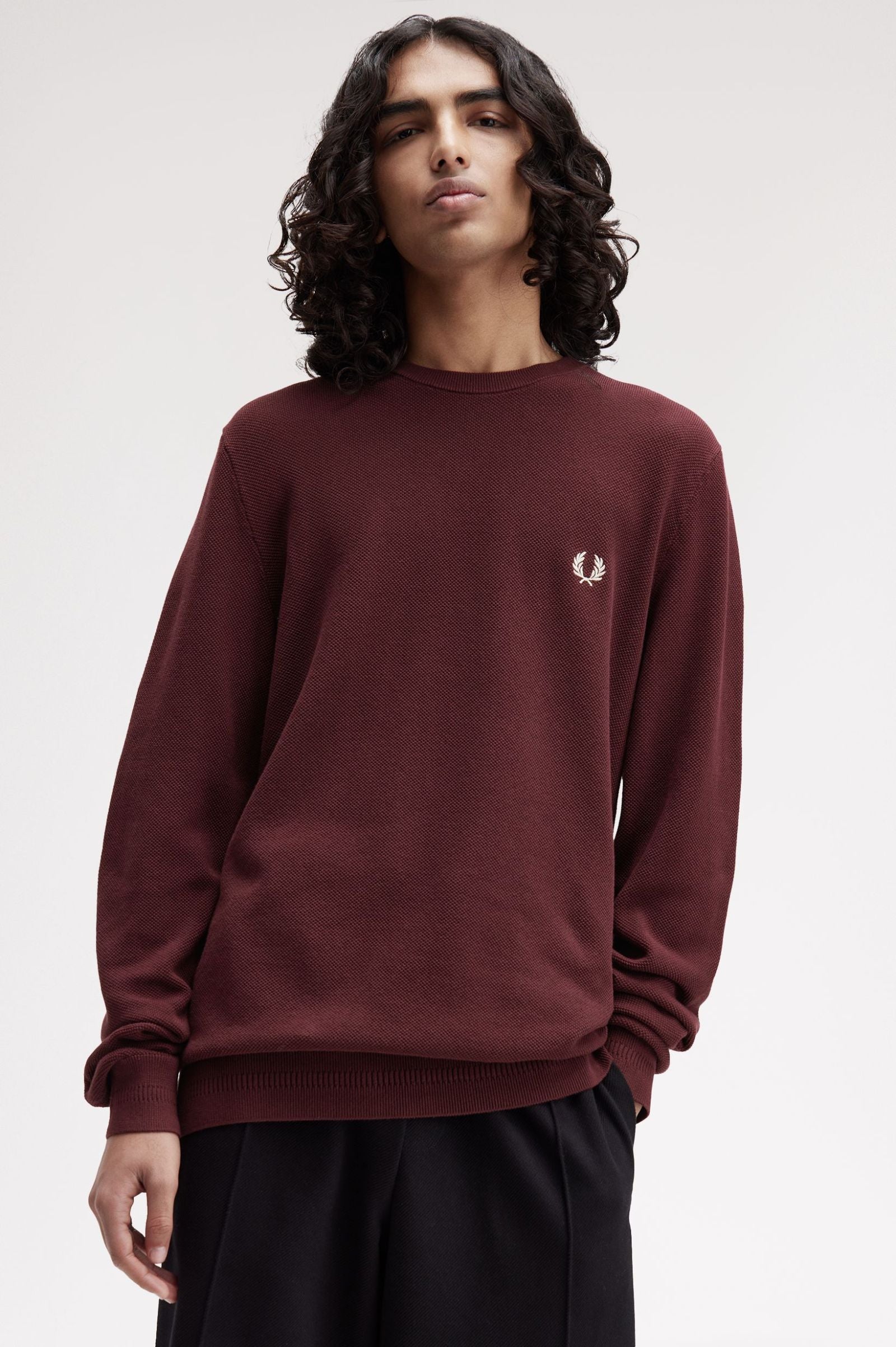 Pique Stitch Jumper Fred Perry AW25 - Oxblood