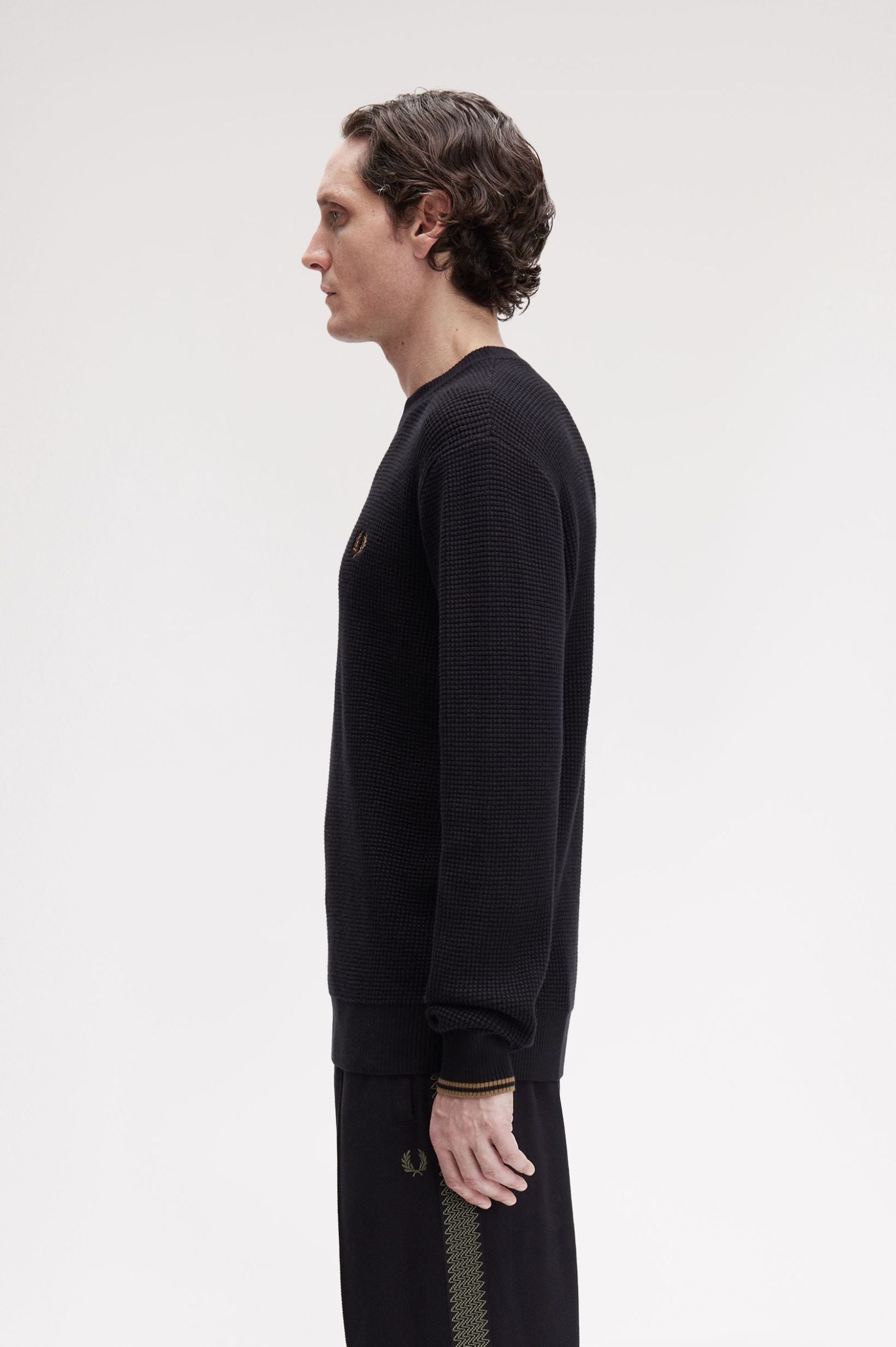 Waffle Stitch Jumper Fred Perry AW25 - Black