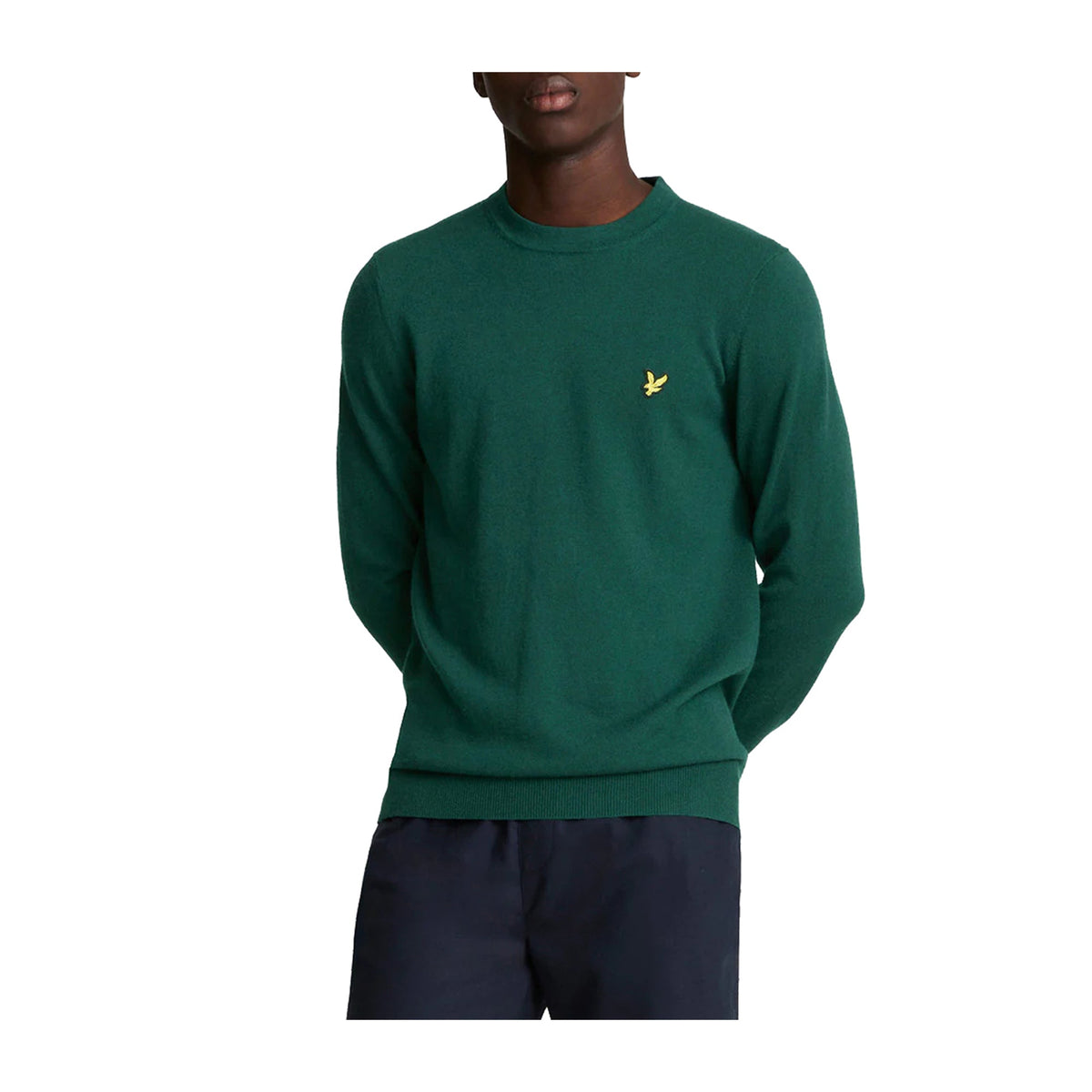Lyle & Scott – Cotton Merino Crew Neck Jumper – Dark Green