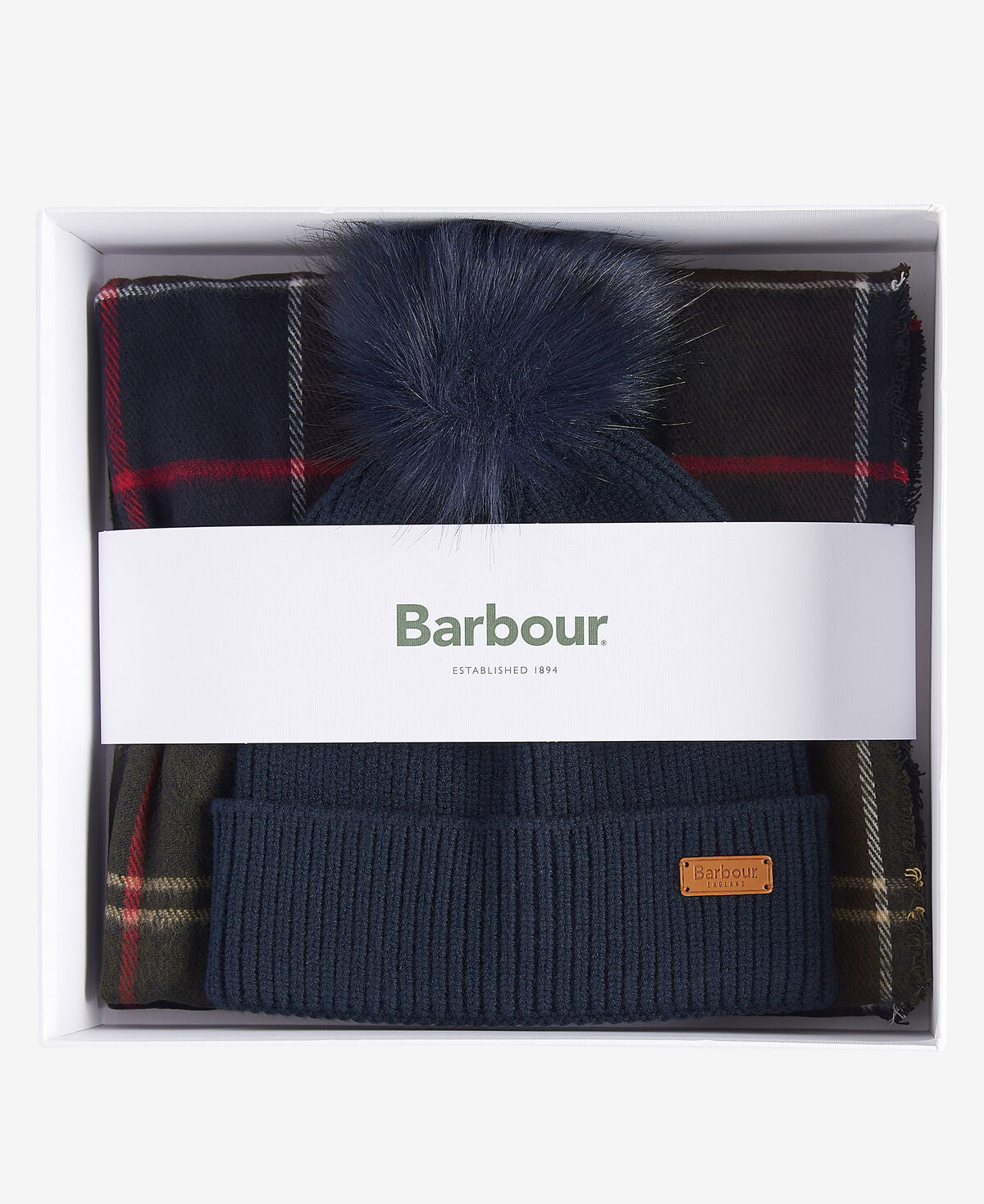 Barbour – Dover Beanie & Hailes Scarf Gift Set – Classic Tartan