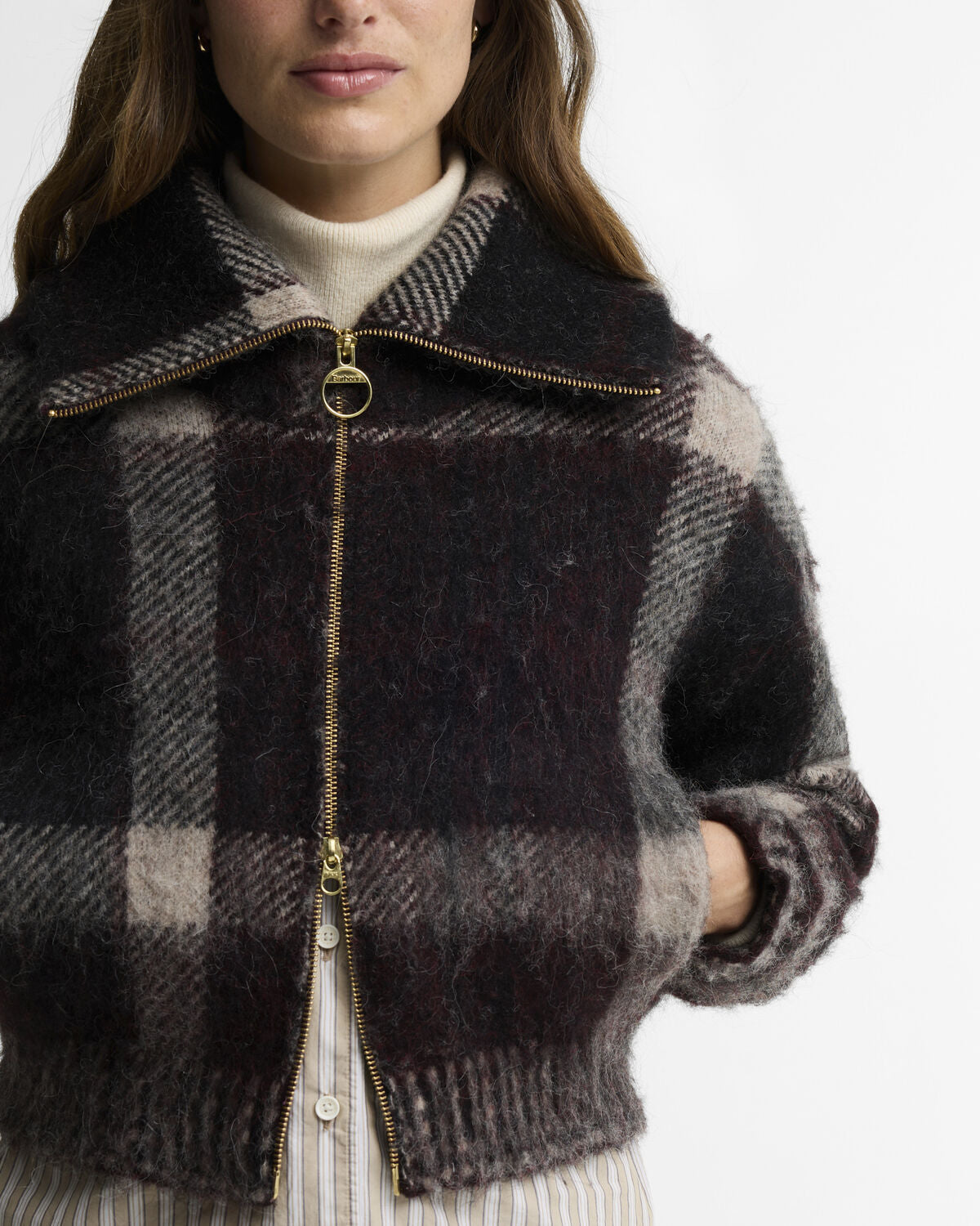 Barbour – Carville Knitted Zip Through (Donna) – Multi