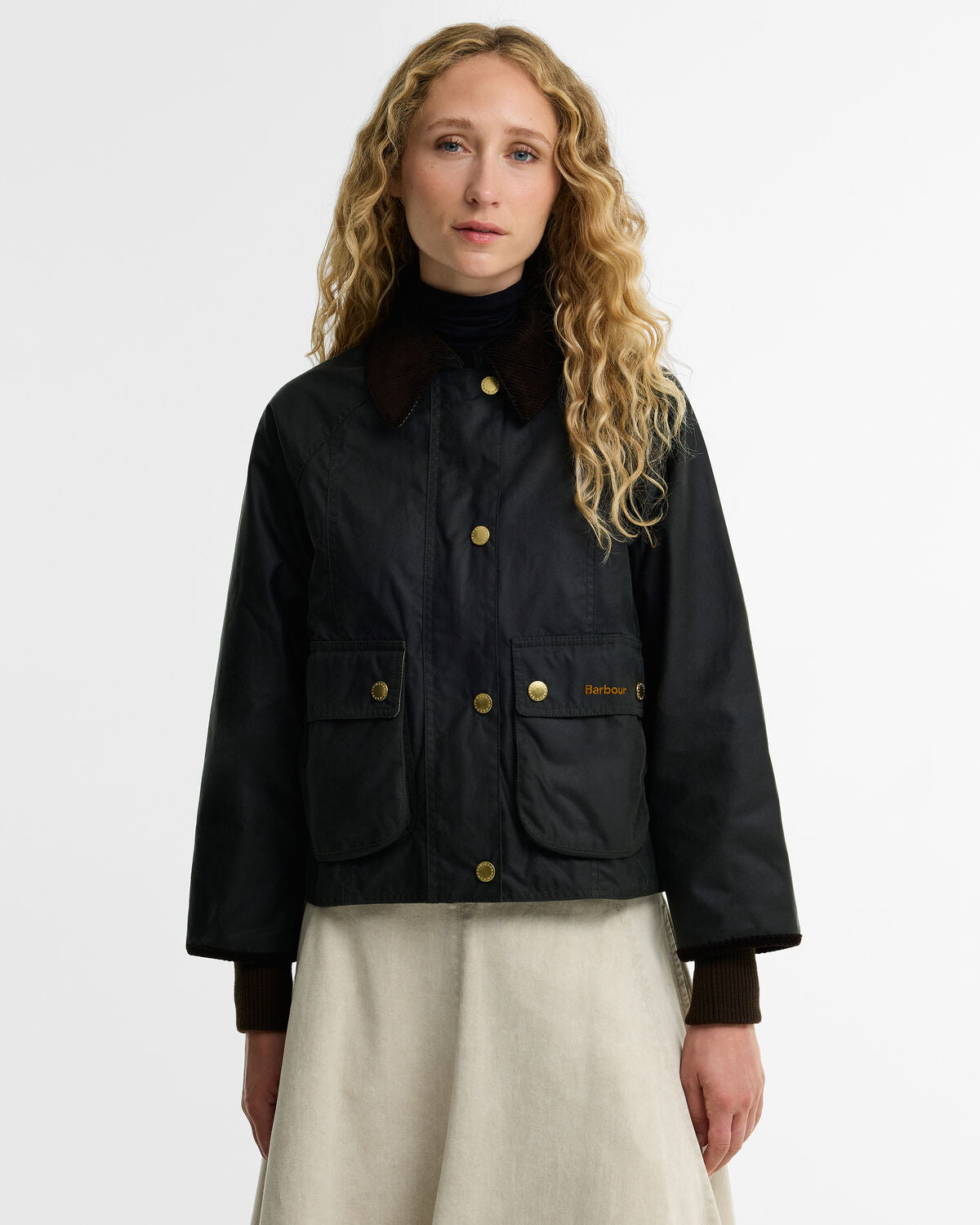 Barbour – Cropped Beadnell Wax Jacket (Donna) – Sage/Ancient