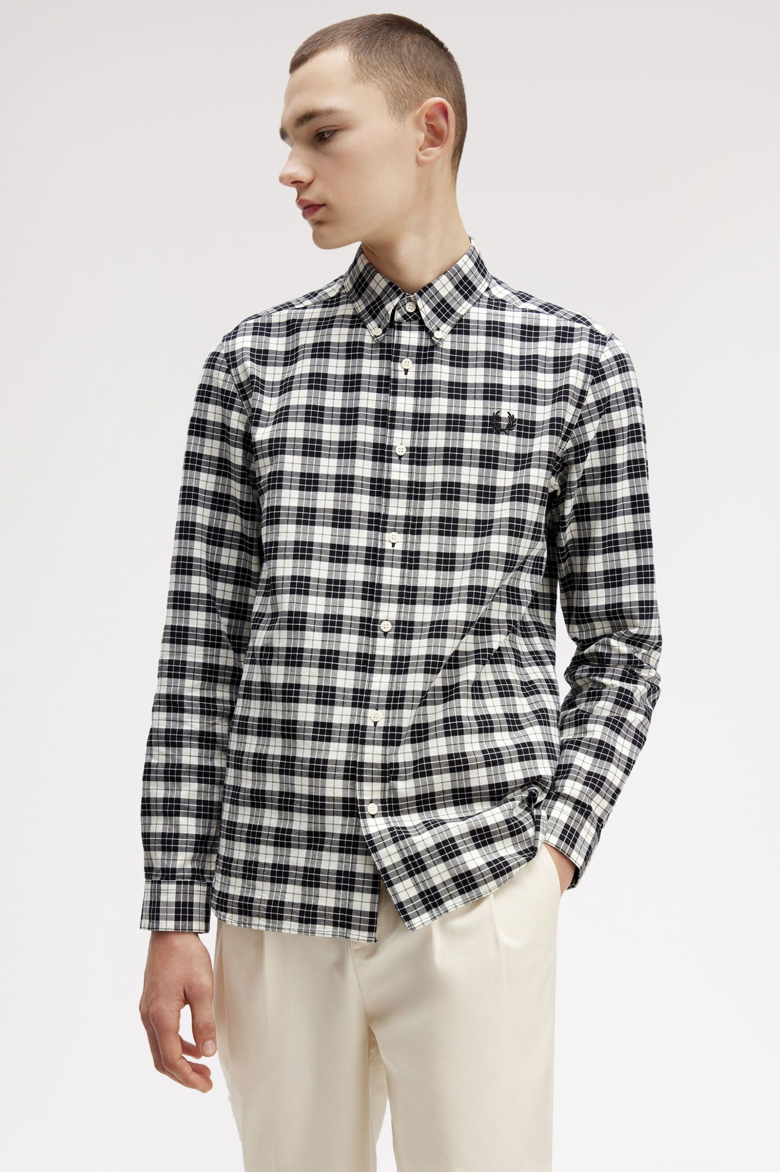 Tartan Oxford Shirt Fred Perry AW25 - Ecru