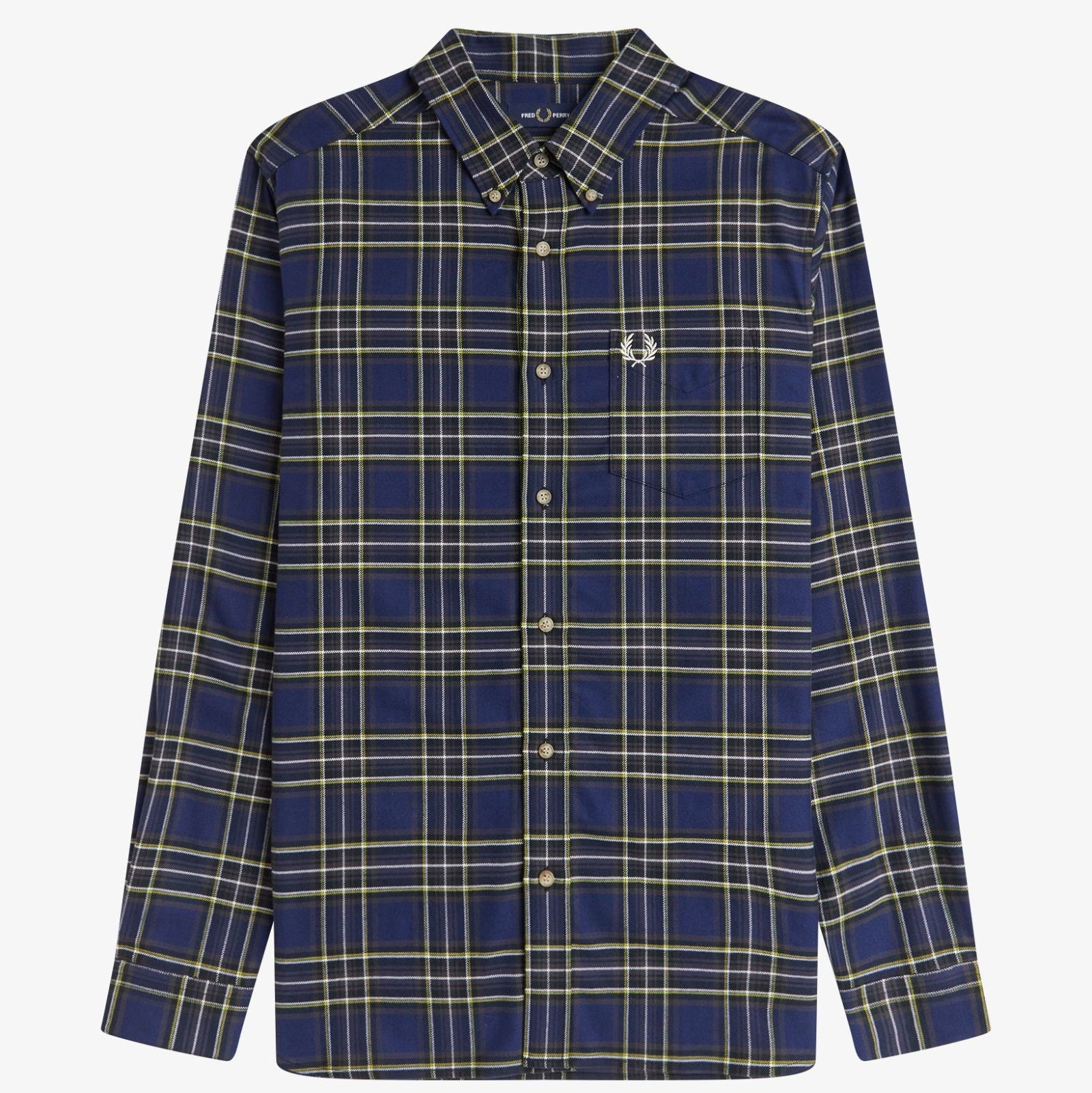 Brushed Twill Tartan Shirt Fred Perry AW25 - French Navy