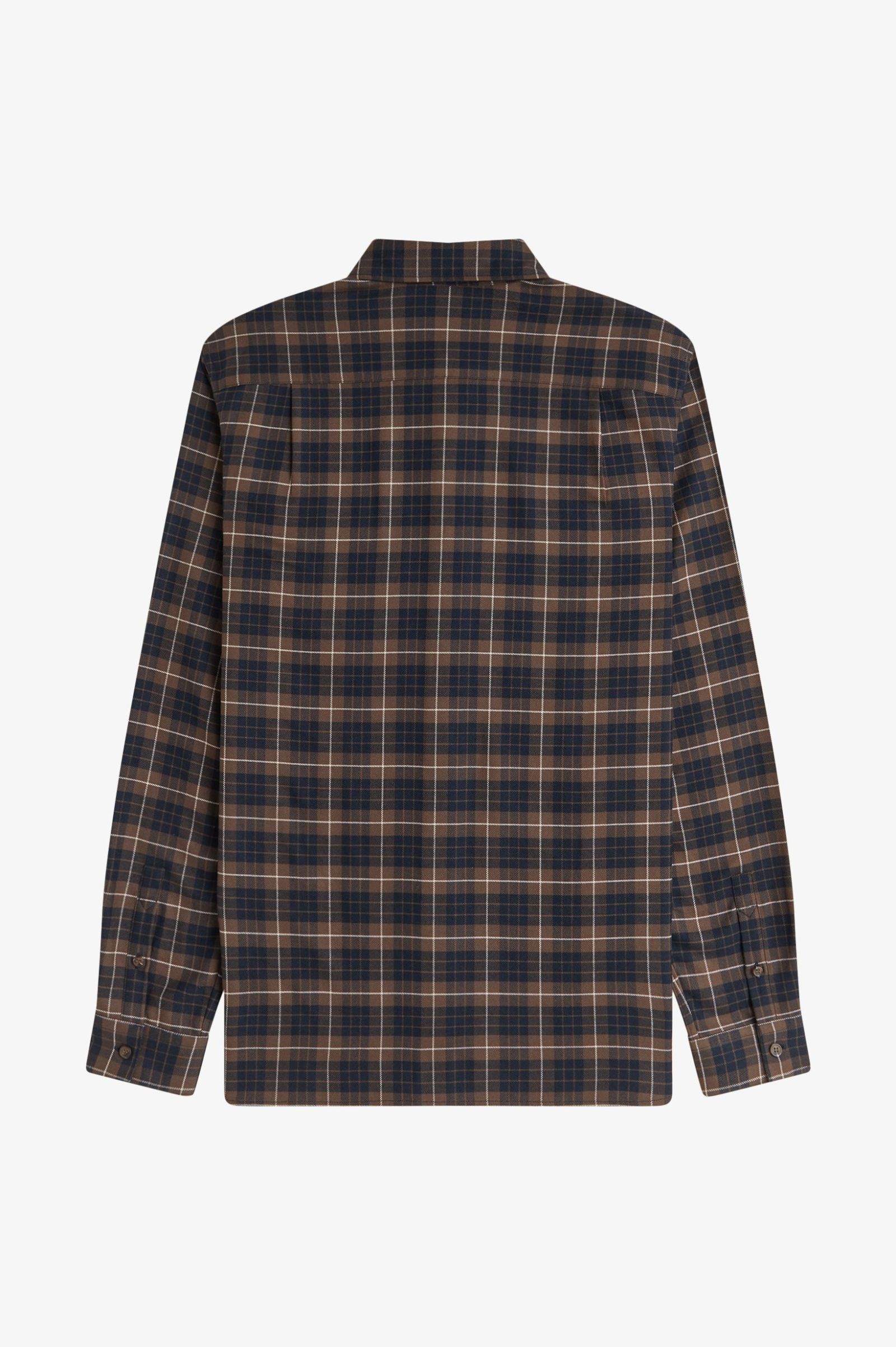 Brushed Twill Tartan Shirt Fred Perry AW25 - Burnt Tobacco