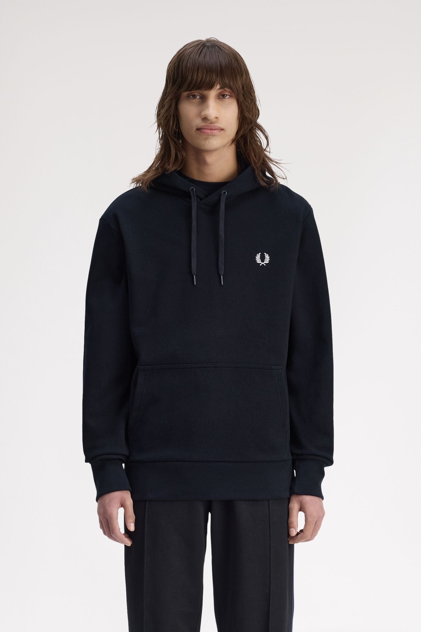 Monogram Hooded Sweatshirt Fred Perry AW25 - Navy / Ice