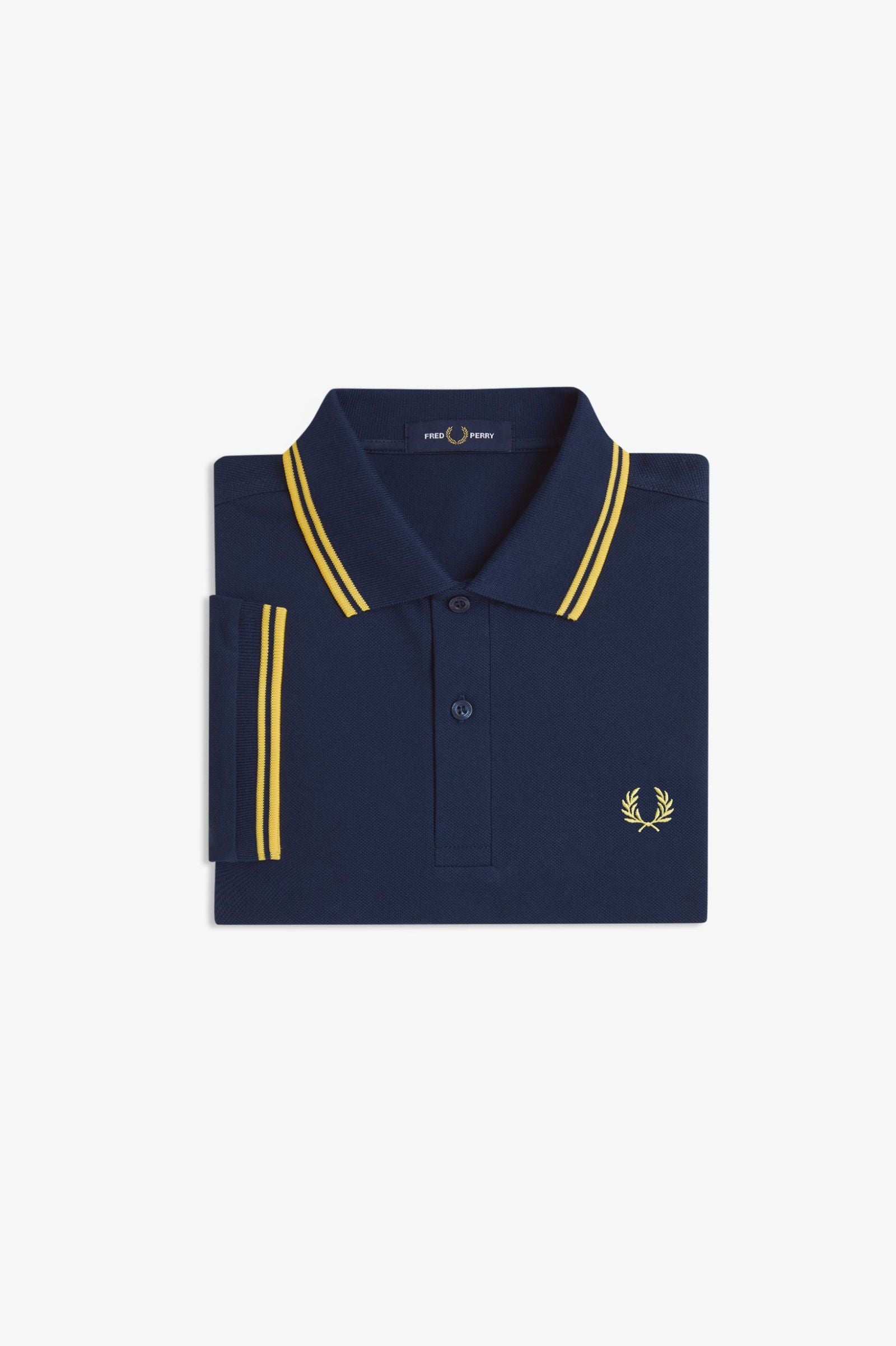 Fred Perry Twin Tipped Fred Perry Shirt - Tennis Blue / Lemon Barley