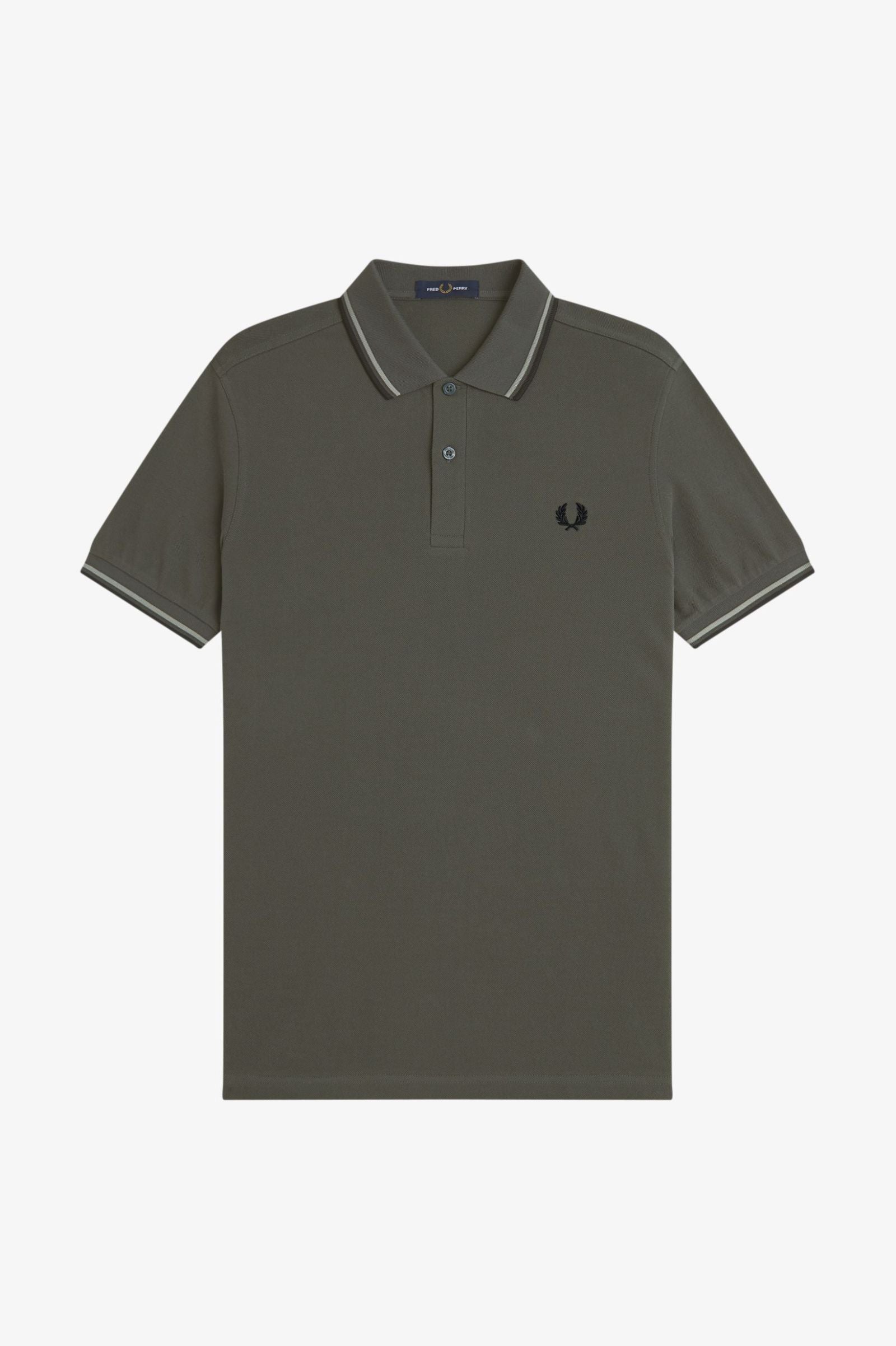 Fred Perry Twin Tipped Fred Perry Shirt - Field Green / Seagrass / Black
