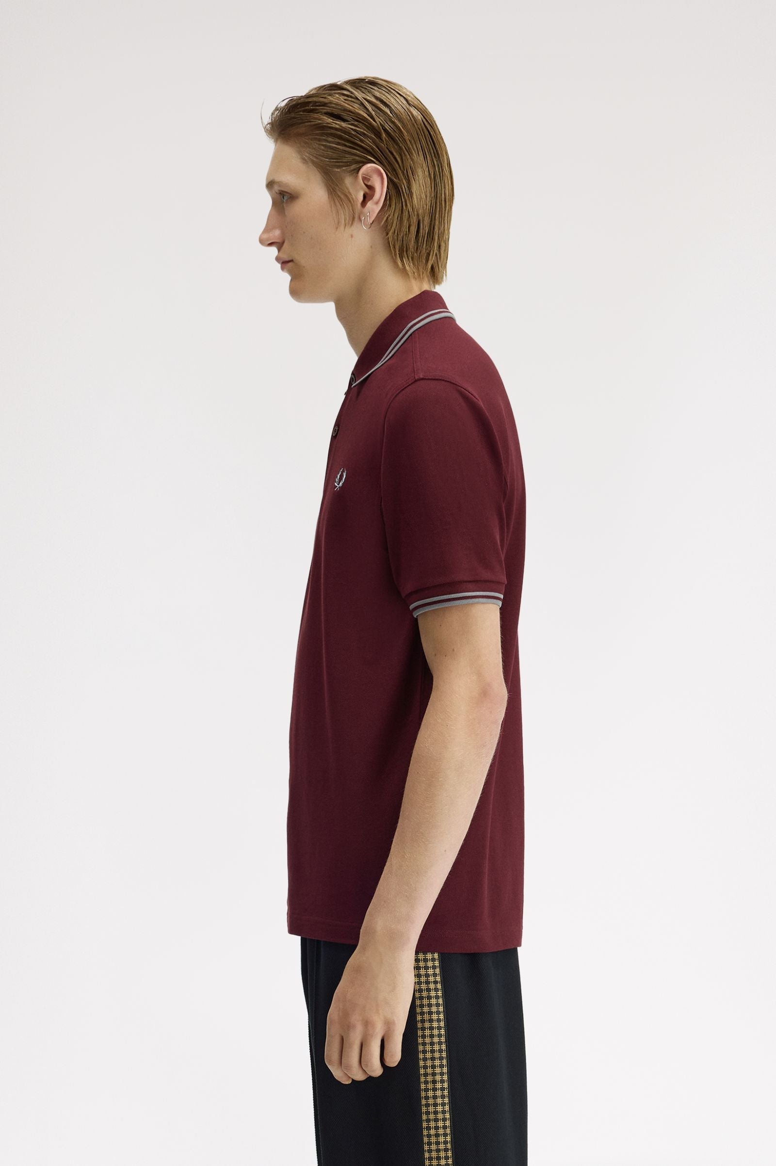 Fred Perry Twin Tipped Fred Perry Shirt - Oxblood / Stockport Blue / Stockport Blue