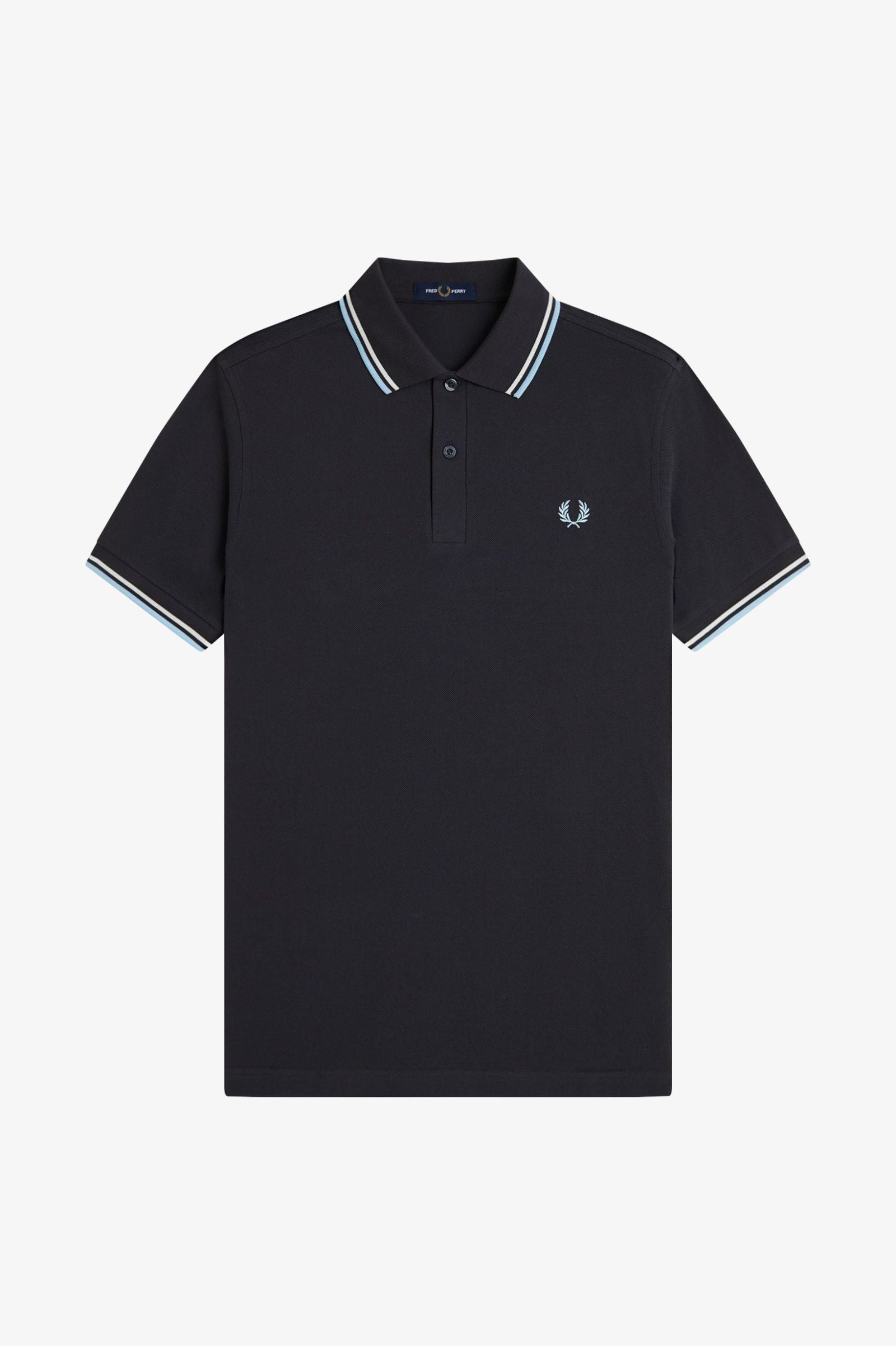 Fred Perry Twin Tipped Fred Perry Shirt - Anchor Grey / Ecru / Ball Boy Blue
