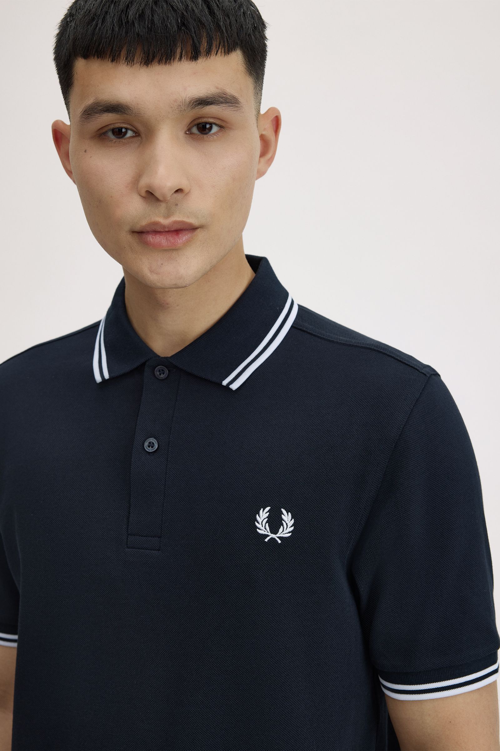 Twin Tipped Polo Fred Perry Shirt AW25 - Navy / White