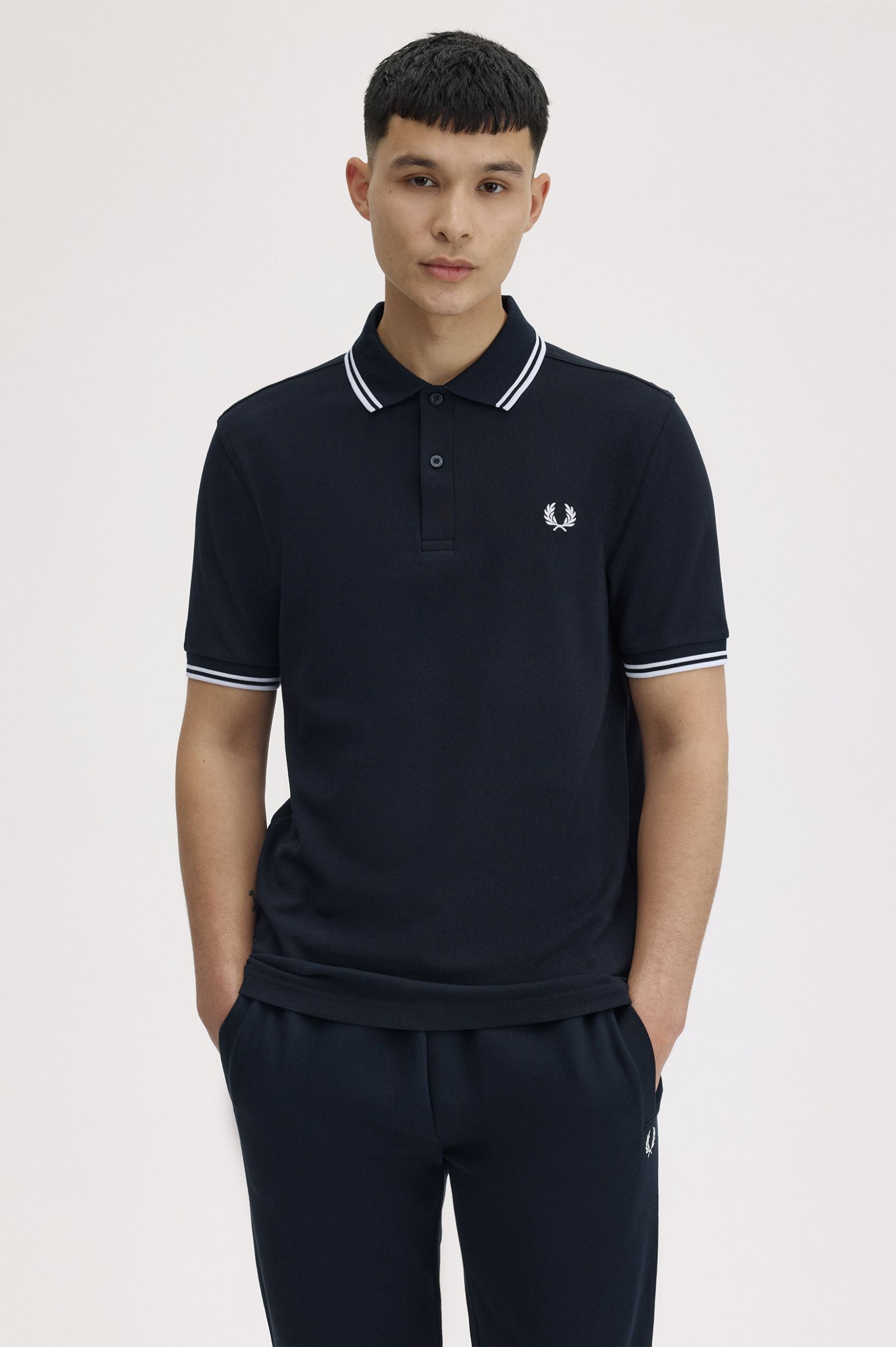 Twin Tipped Polo Fred Perry Shirt AW25 - Navy / White