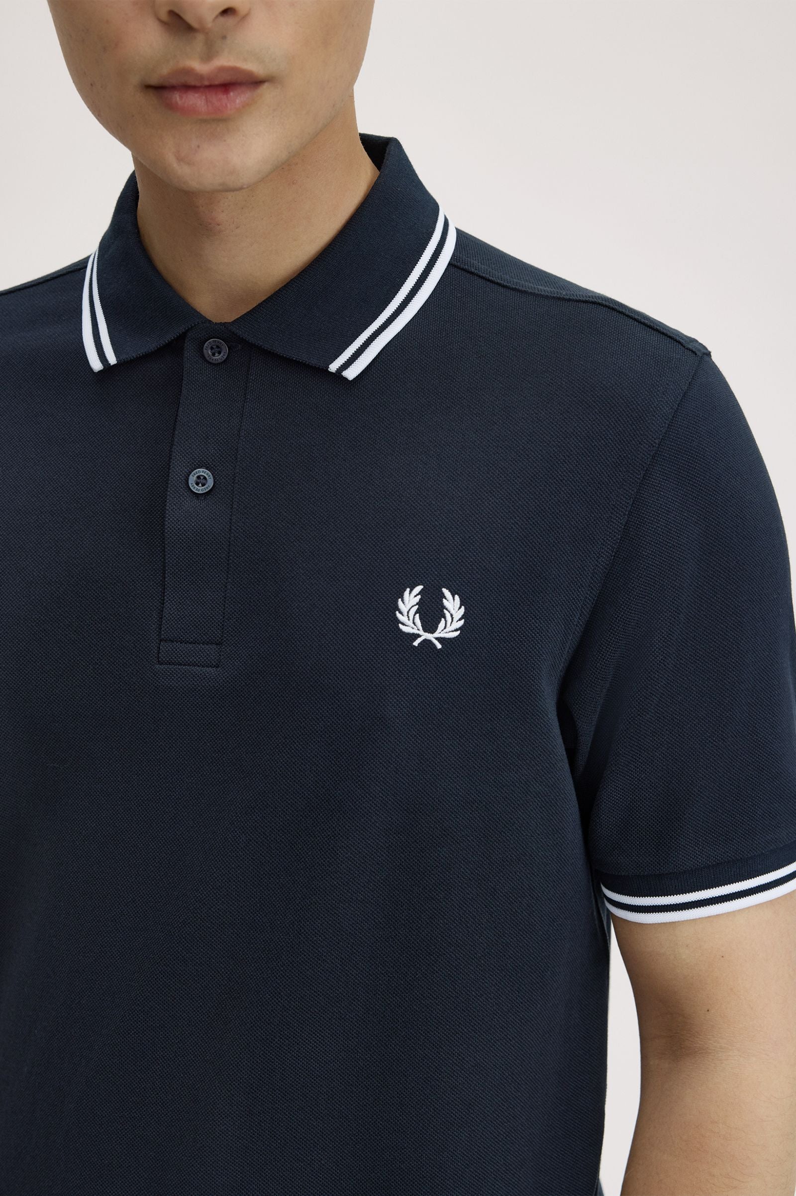 Twin Tipped Polo Fred Perry Shirt AW25 - Navy / White