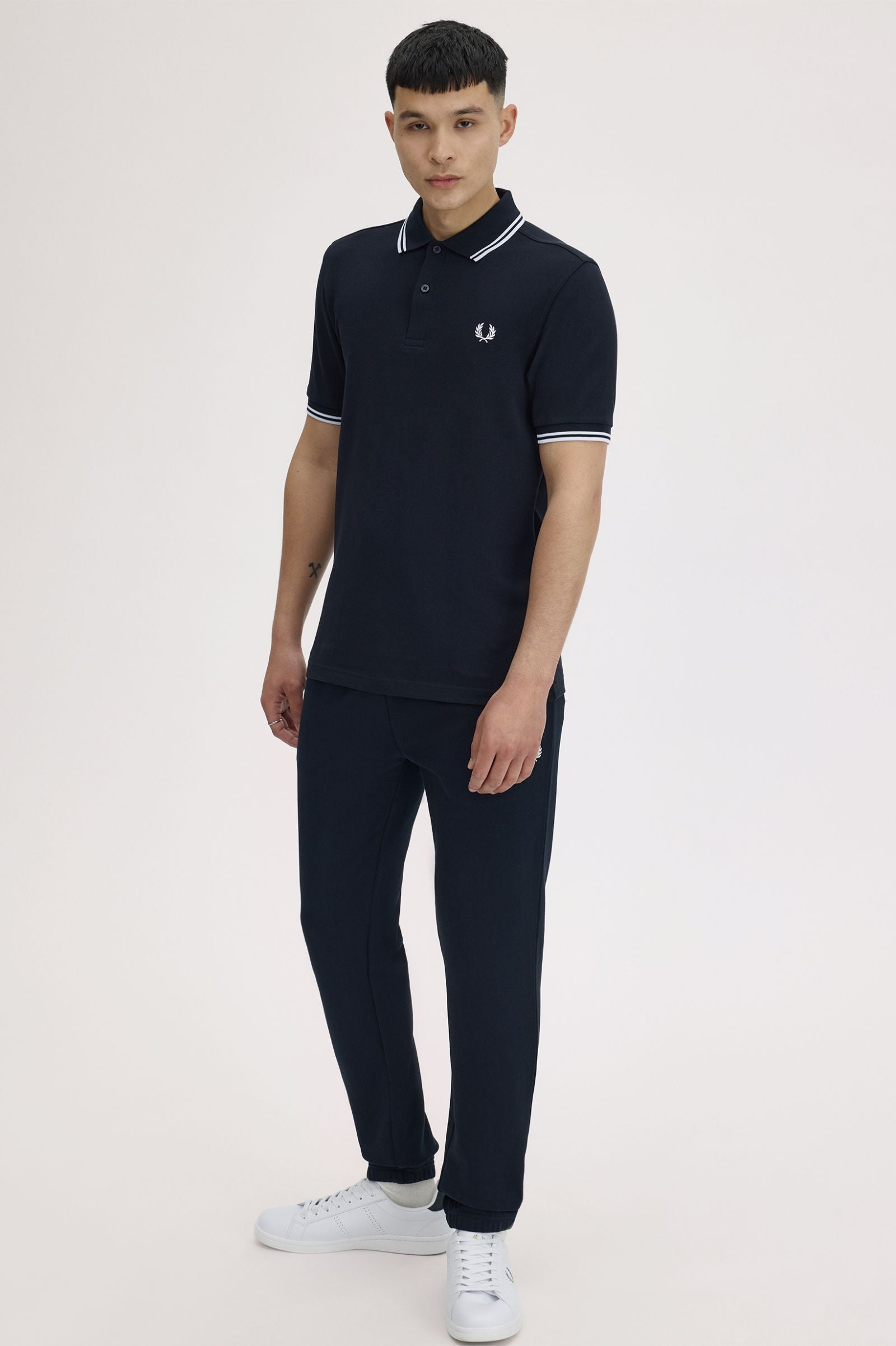 Twin Tipped Polo Fred Perry Shirt AW25 - Navy / White